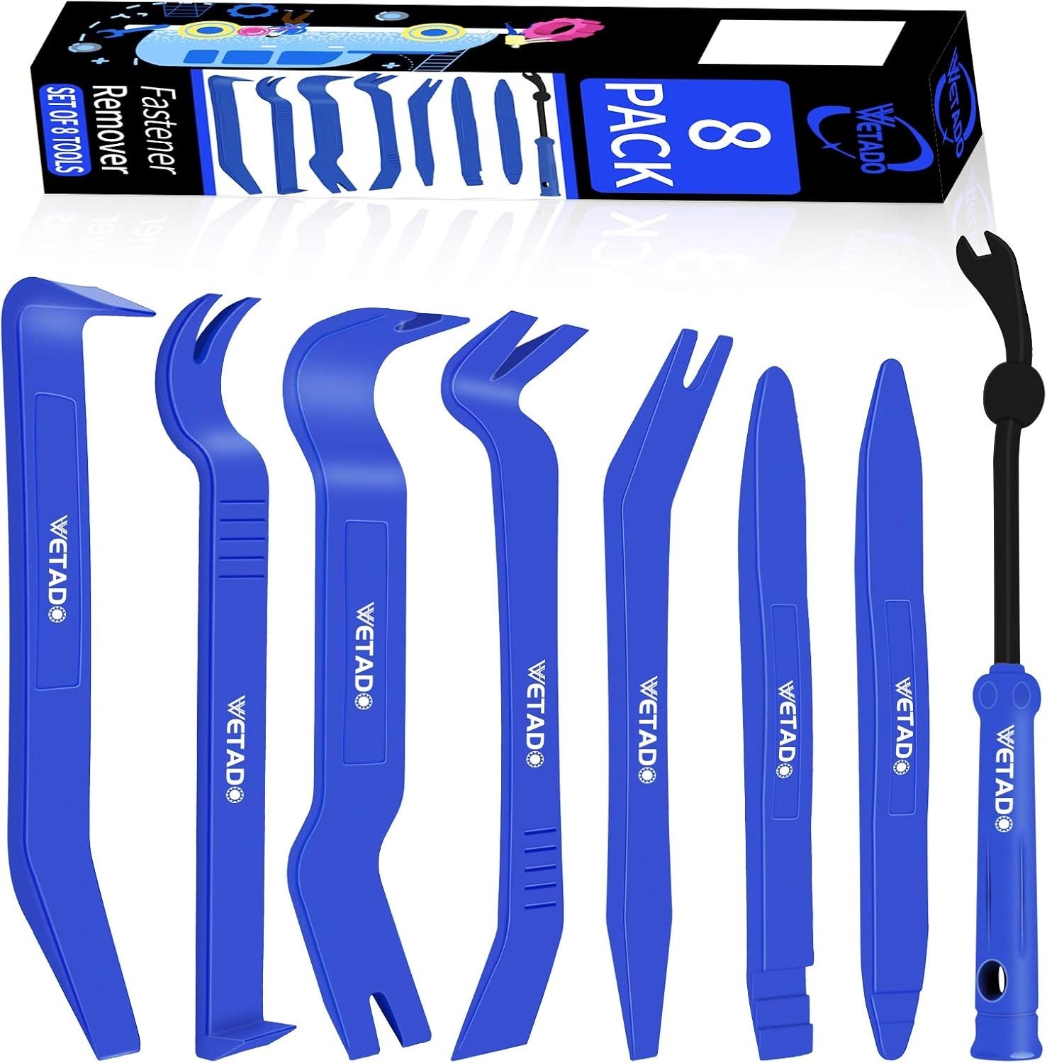 8-Piece Trim Removal Tool Set for Effortless Car Upholstery Repairs – Dark Blue