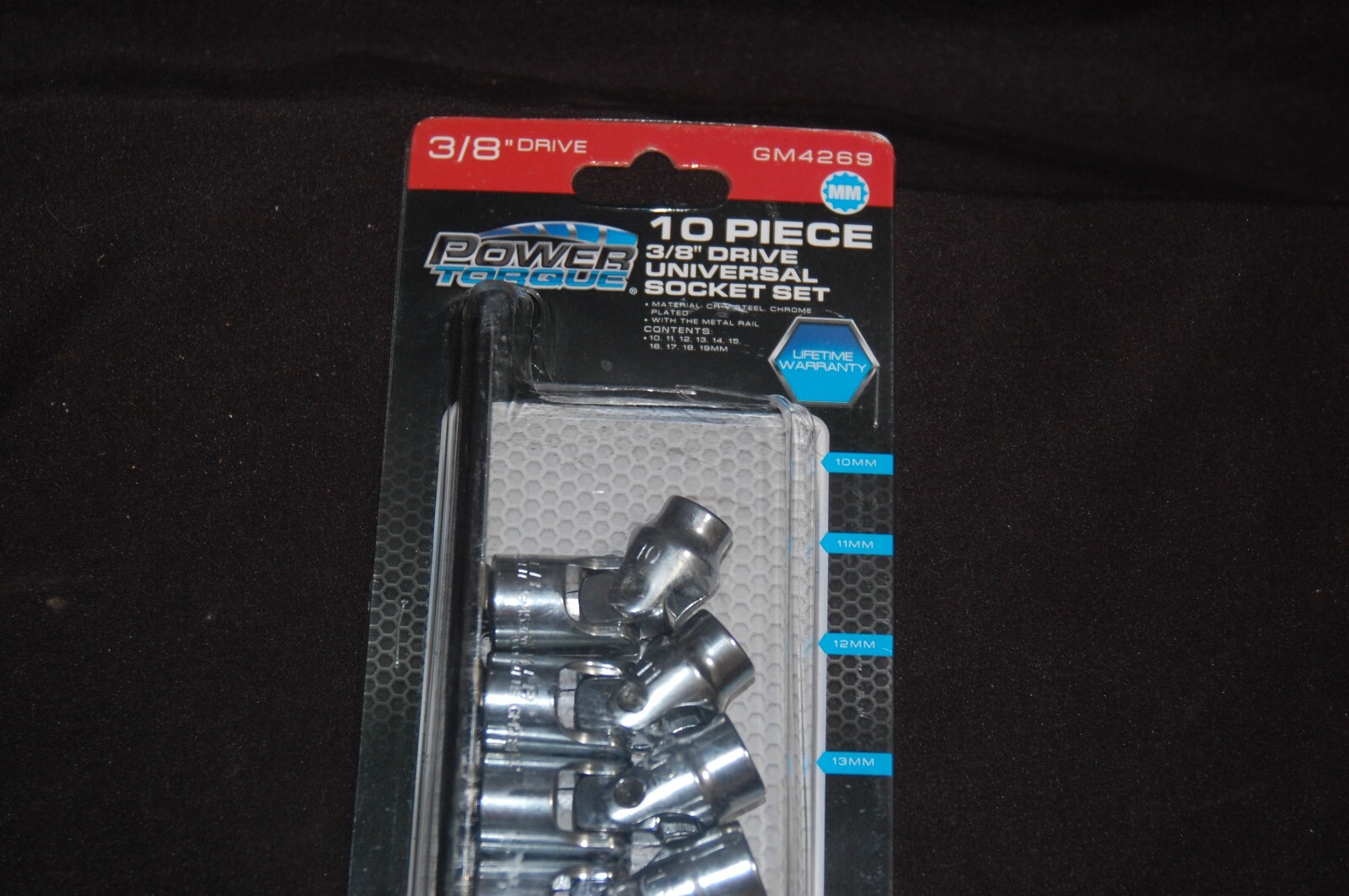 Power Torque 3/8″ Drive 10pc Metric Universal Socket Set 12pt 10-19mm GM4269