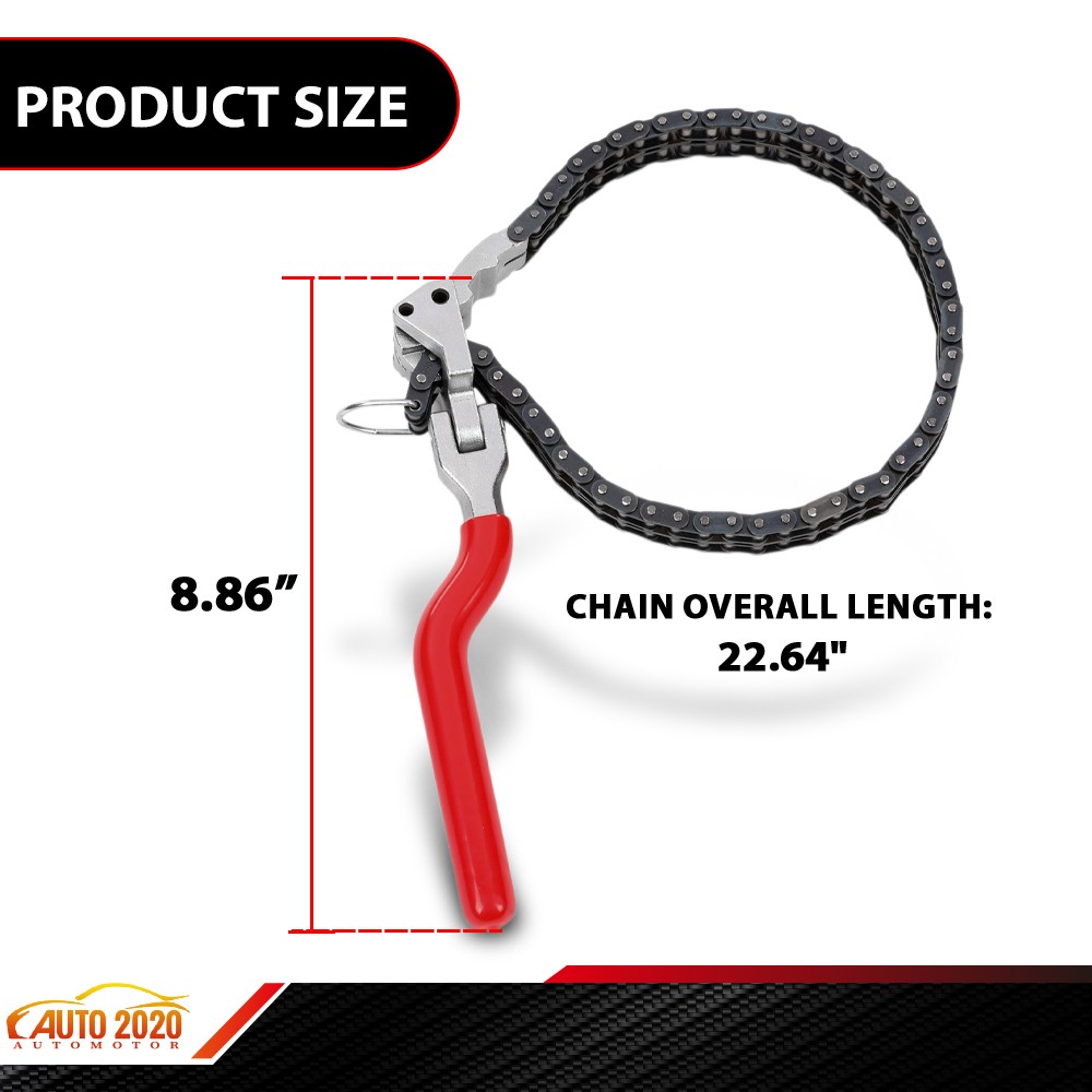 60-160mm Heavy-Duty Ratcheting Chain Wrench Oil Filter Change Pipe Fittings