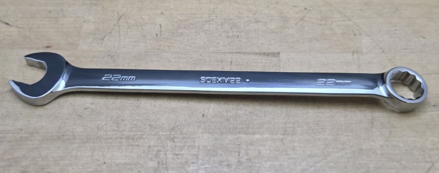 New Snap On SOEXM22 – 22mm Flank Drive Plus Standard Handle 12Pt Combo Wrench