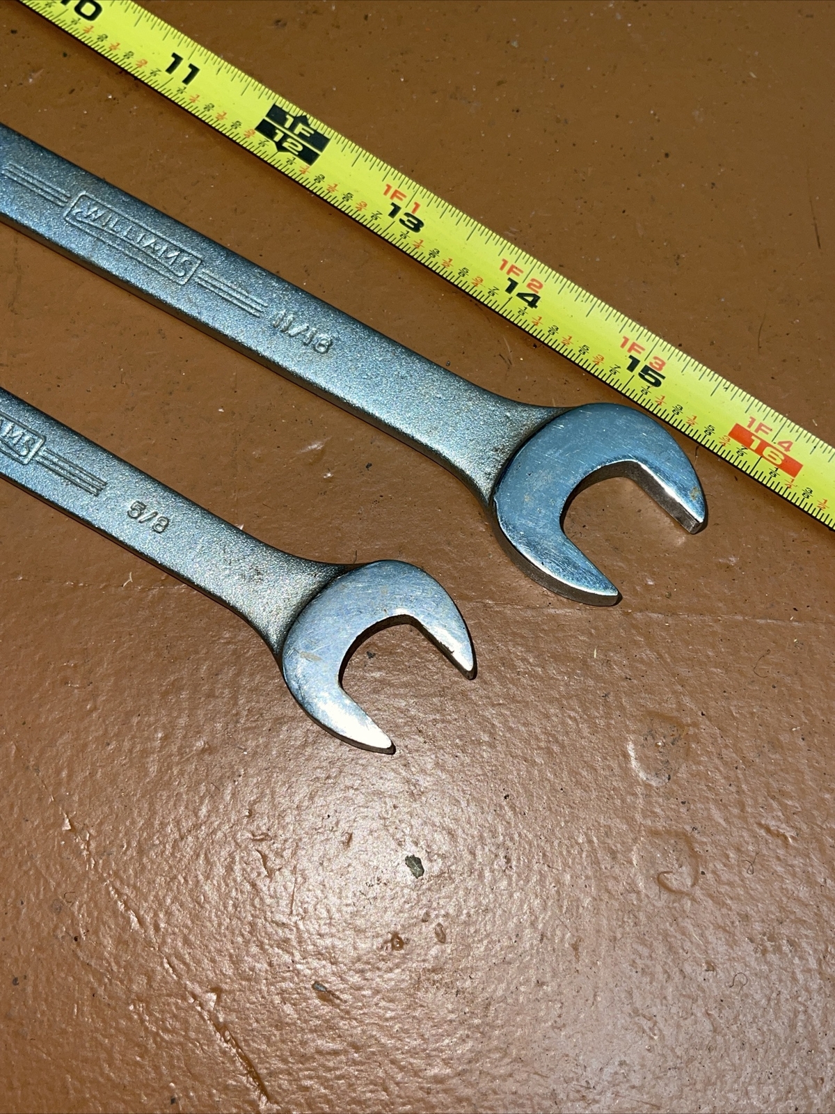 Vintage Williams USA 2 Piece SAE Open End Wrench Set 5/8 11/16 13/16 Superrench