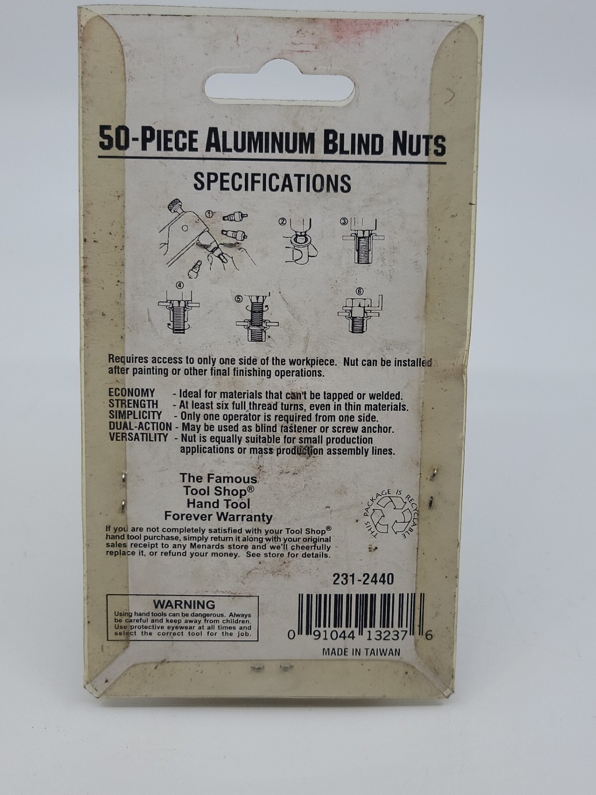 Tool Shop 50-Piece Aluminum Blind Nuts SAE Thread 1/4″-20 Brand New