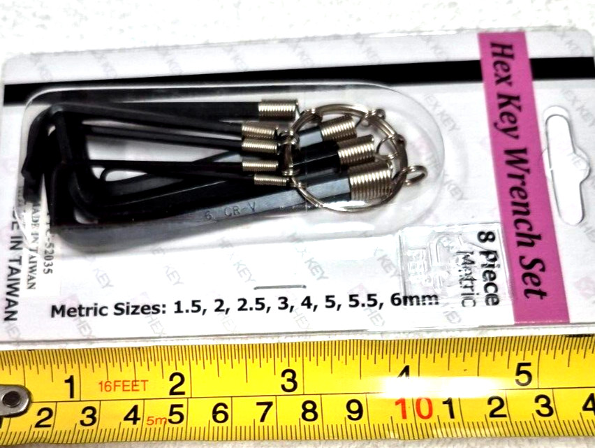 8 PC. HEX KEY WRENCH SET METRIC HEX KEY ALLEN TYPE METAL