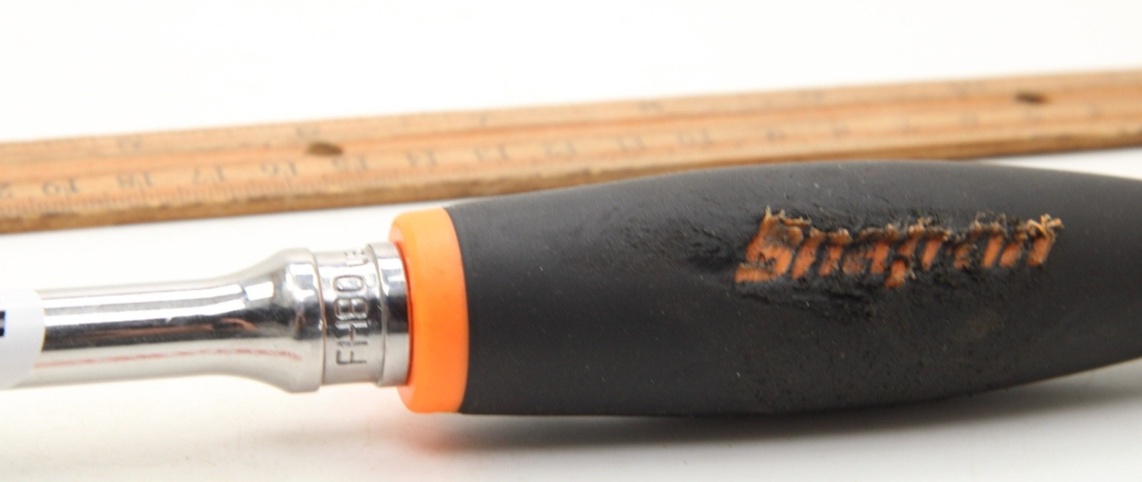 Snap-on FH80 3/8″ Standard Ratchet 80 Tooth Damage to Soft Grip Orange 9.5″ USA