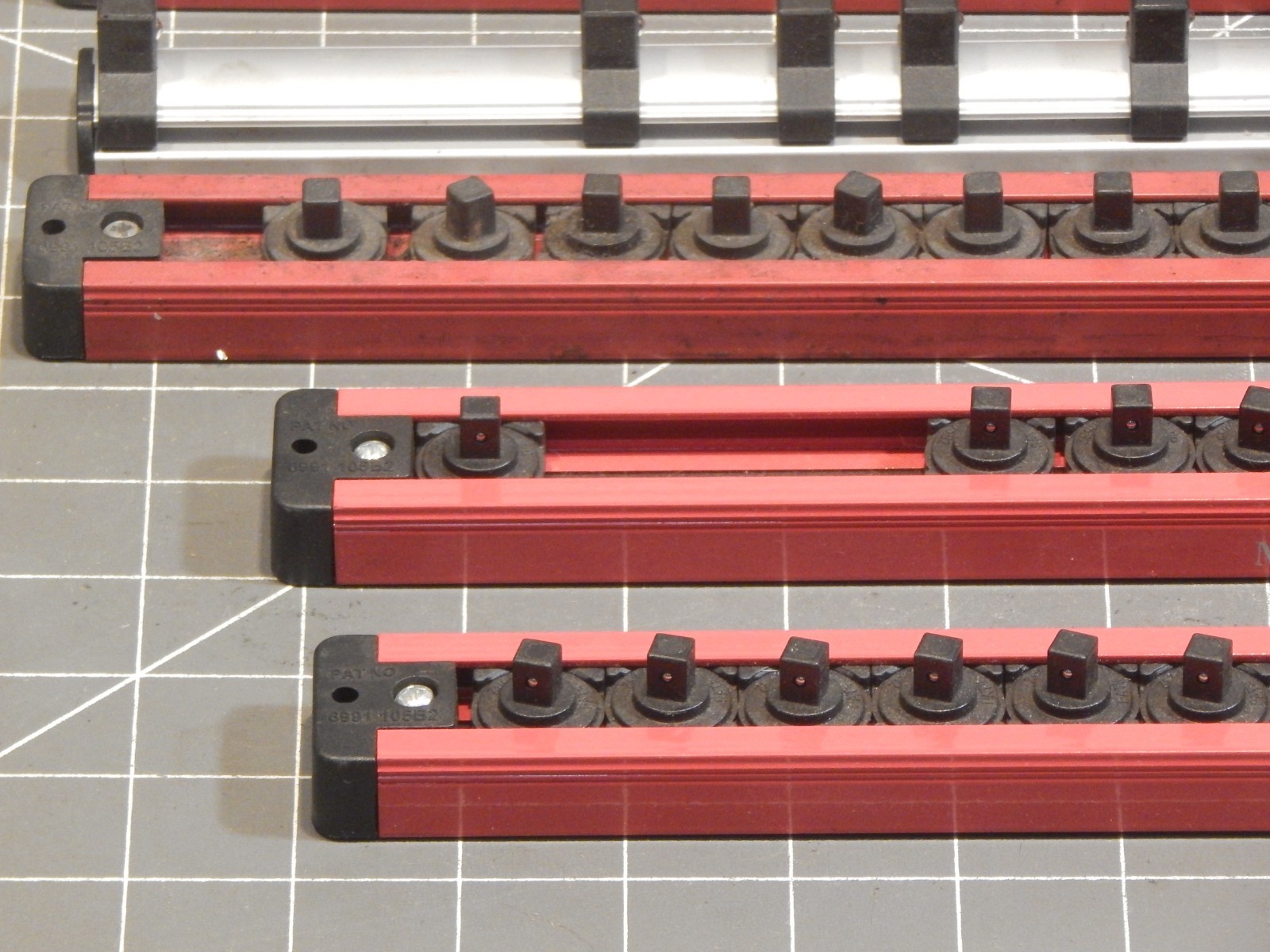6Pc Set Lot Metal Magnetic Socket Rail Holder Organizer 1/4″ 3/8″ 1/2″ Drive Dr