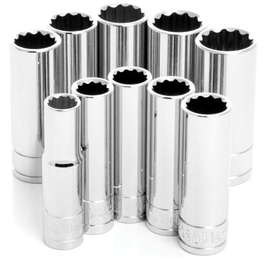 Wilmar W38700 Performance Tool 3/8 In. Drive 10 pc. Deep Well Metric Socket Set