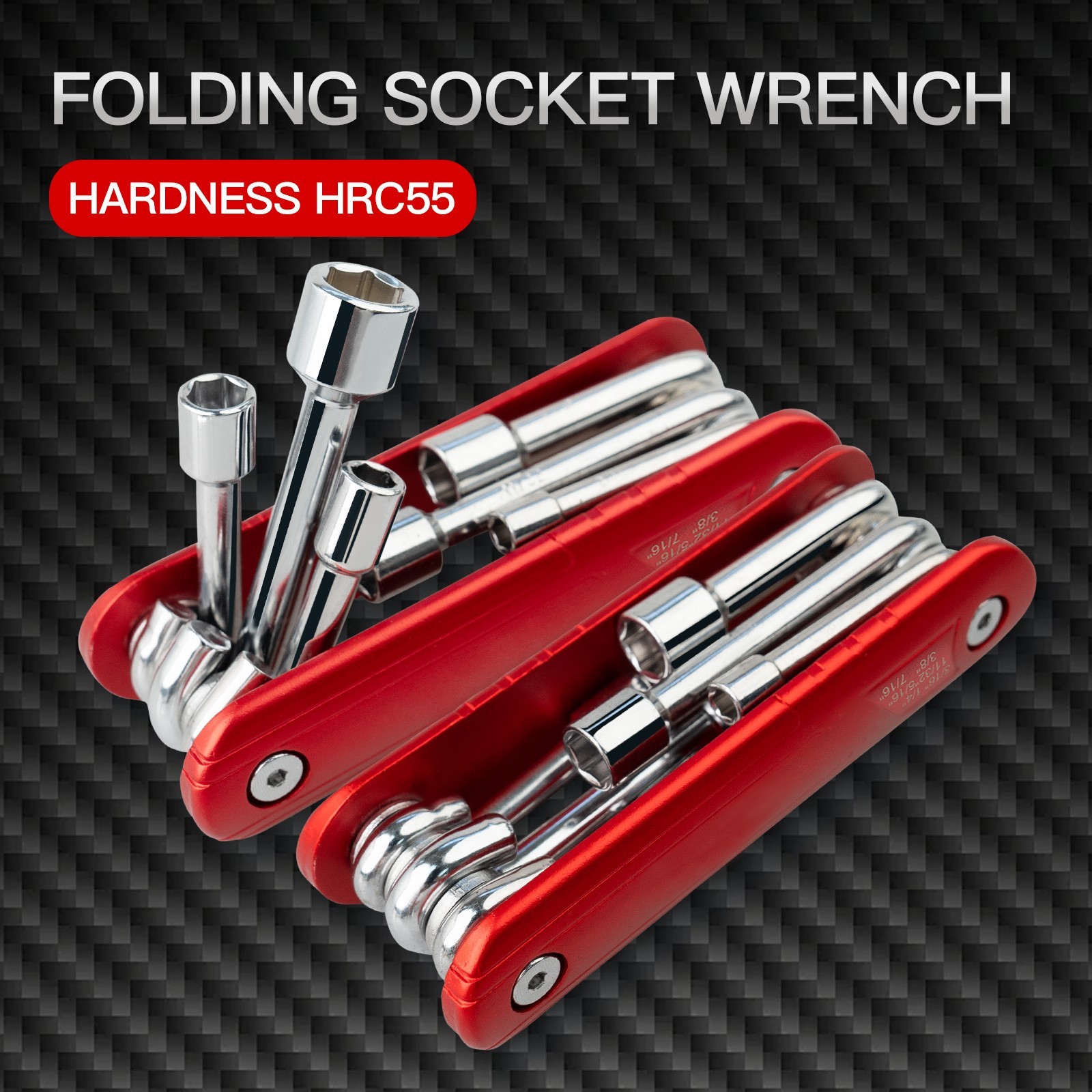 6 in 1 Folding Nut Driver Set Imperial Hex Nut Driver Set Folding Socket Wrench