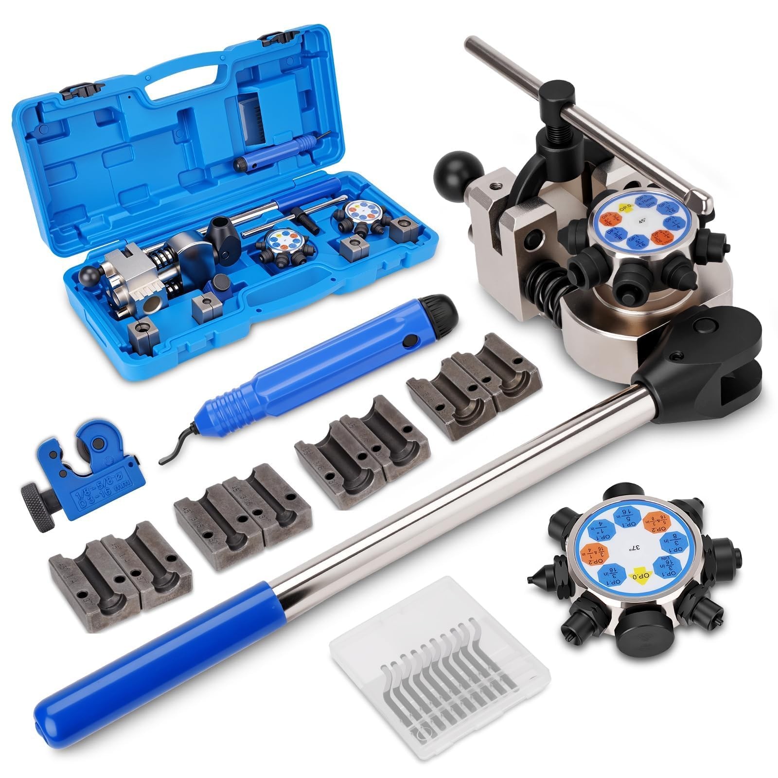 Brake Line Flaring Tool Kit 45° 37° Single Double Bubble Flare 3/16″-3/8″ Tubing