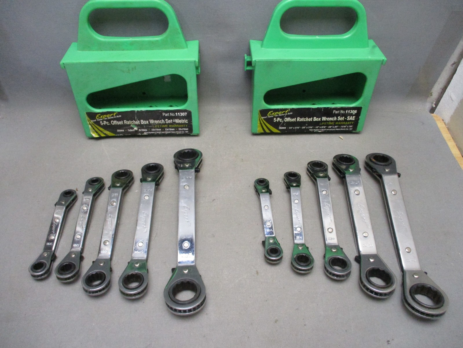 Expert by Kastar Tools 2 Sets 5 Pc SAE & MM Offset Ratcheting Box Wrench Set
