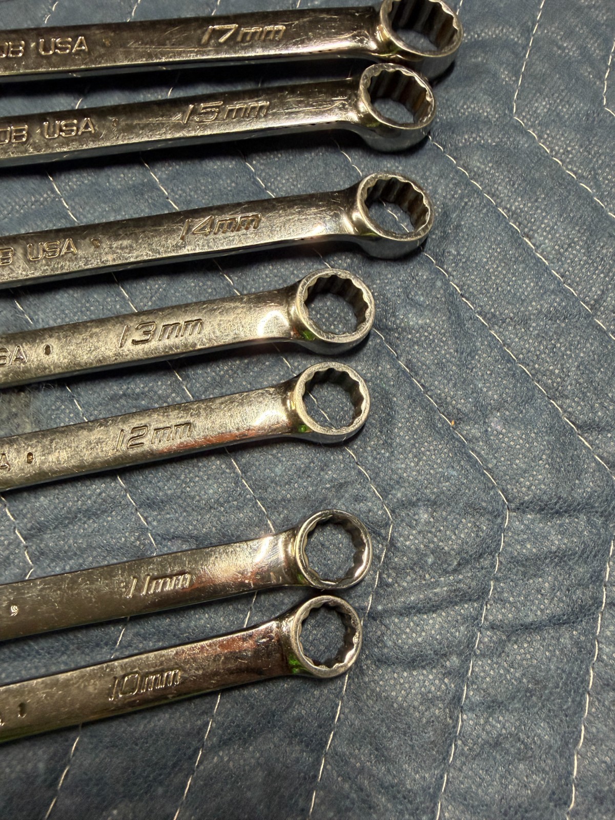 7 Piece Snap-on Metric Combination Wrench Set OEXM707B 10mm – 15mm + 17mm