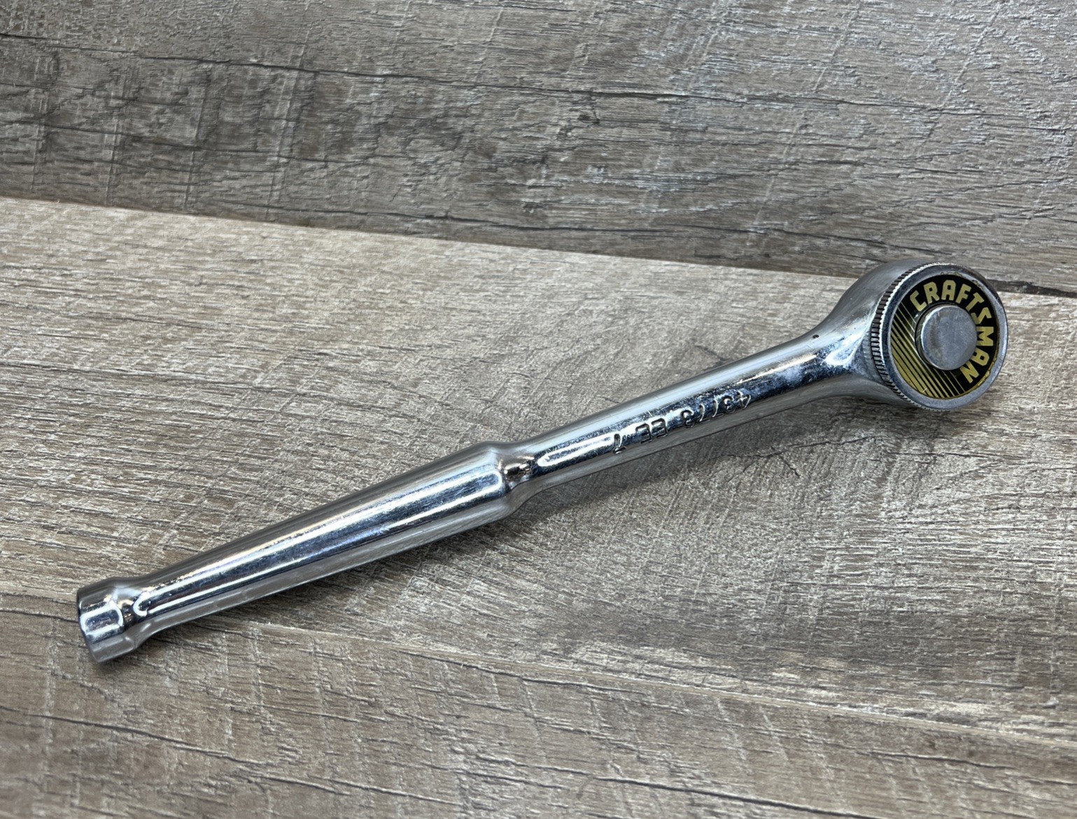 Vintage Craftsman 43773 EE 7 1/2″ Inch Drive Chrome Ratchet Thumb Wheel USA Made