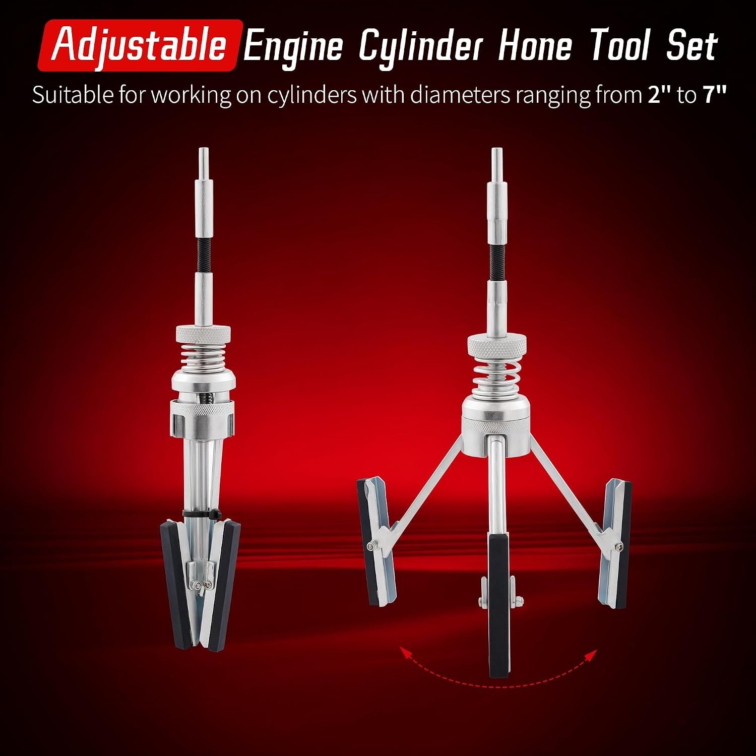 Cylinder Hone Tool Adjustable Engine Honing Tool for 2 to 7 Inch Cylinders