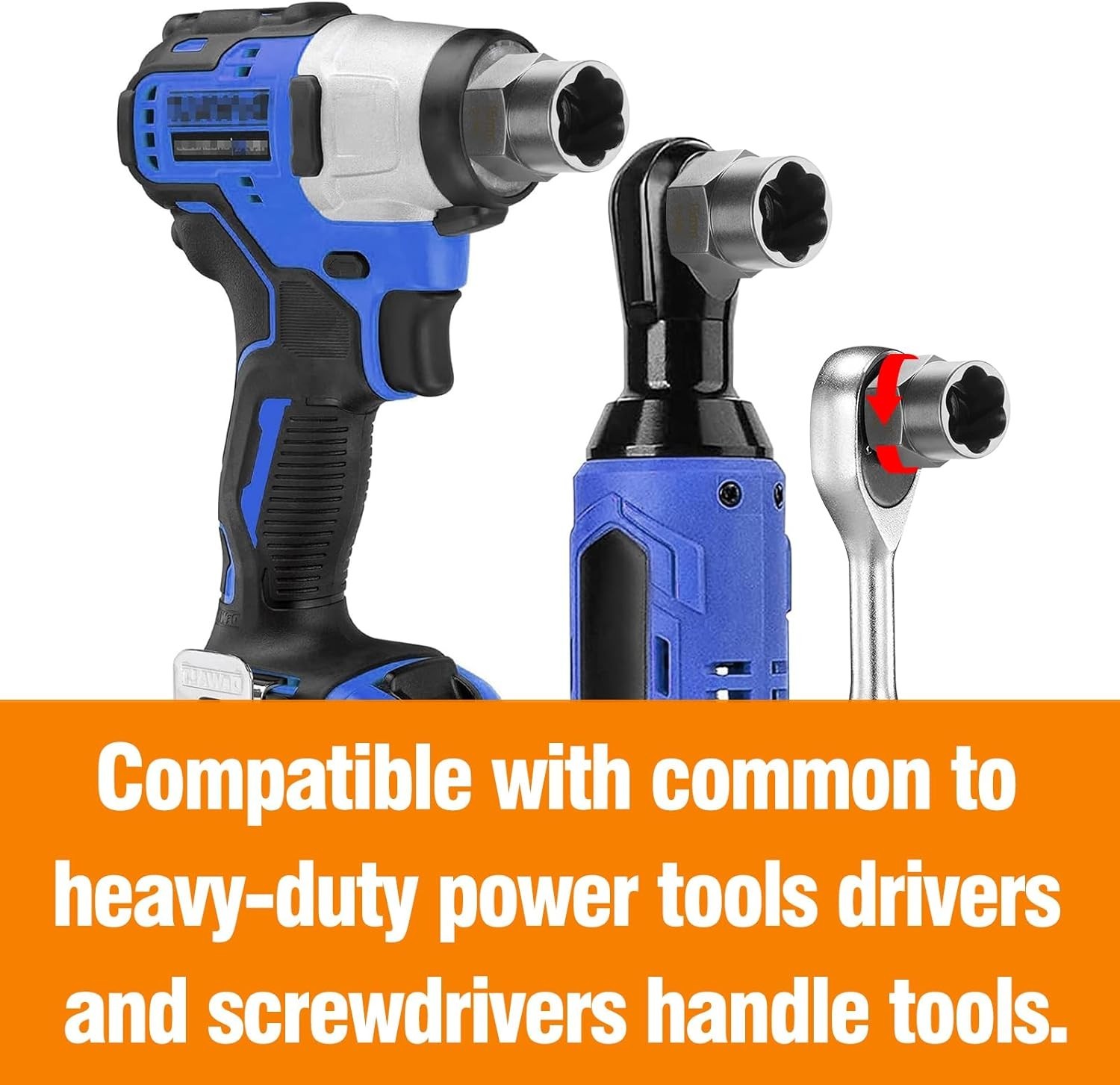 Bolt Extractor Set, Stripped Nut Remover Twist Sockets, Fit 3/8″ Square Drive…