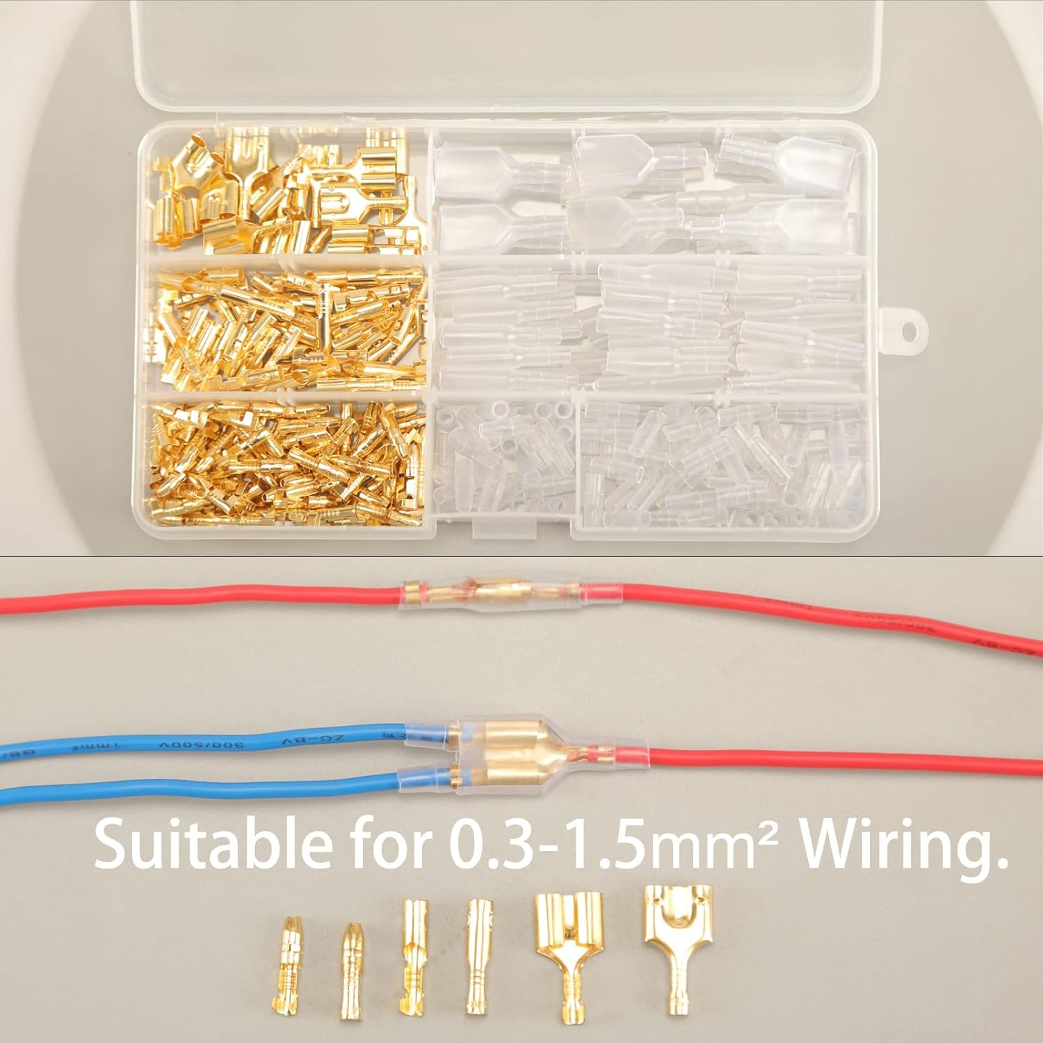 320pcs Double Bullet Wire Connectors, 3.9mm 3.5mm Male and Female