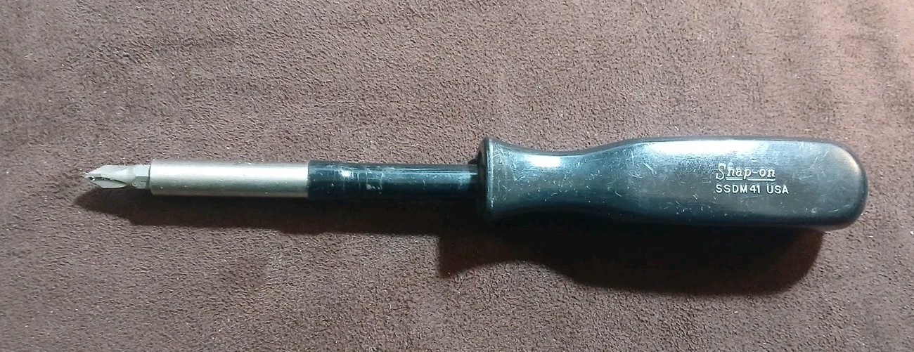Vtg SNAP-ON SSDM41 Magnetic Multi Bit Driver, W/ Black Handle U.S.A.