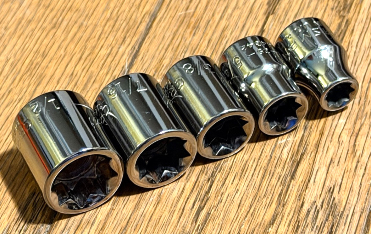 🇺🇸 Craftsman Tools SAE DOUBLE SQUARE Plug 8 Point Socket set lot 3/8” Drive