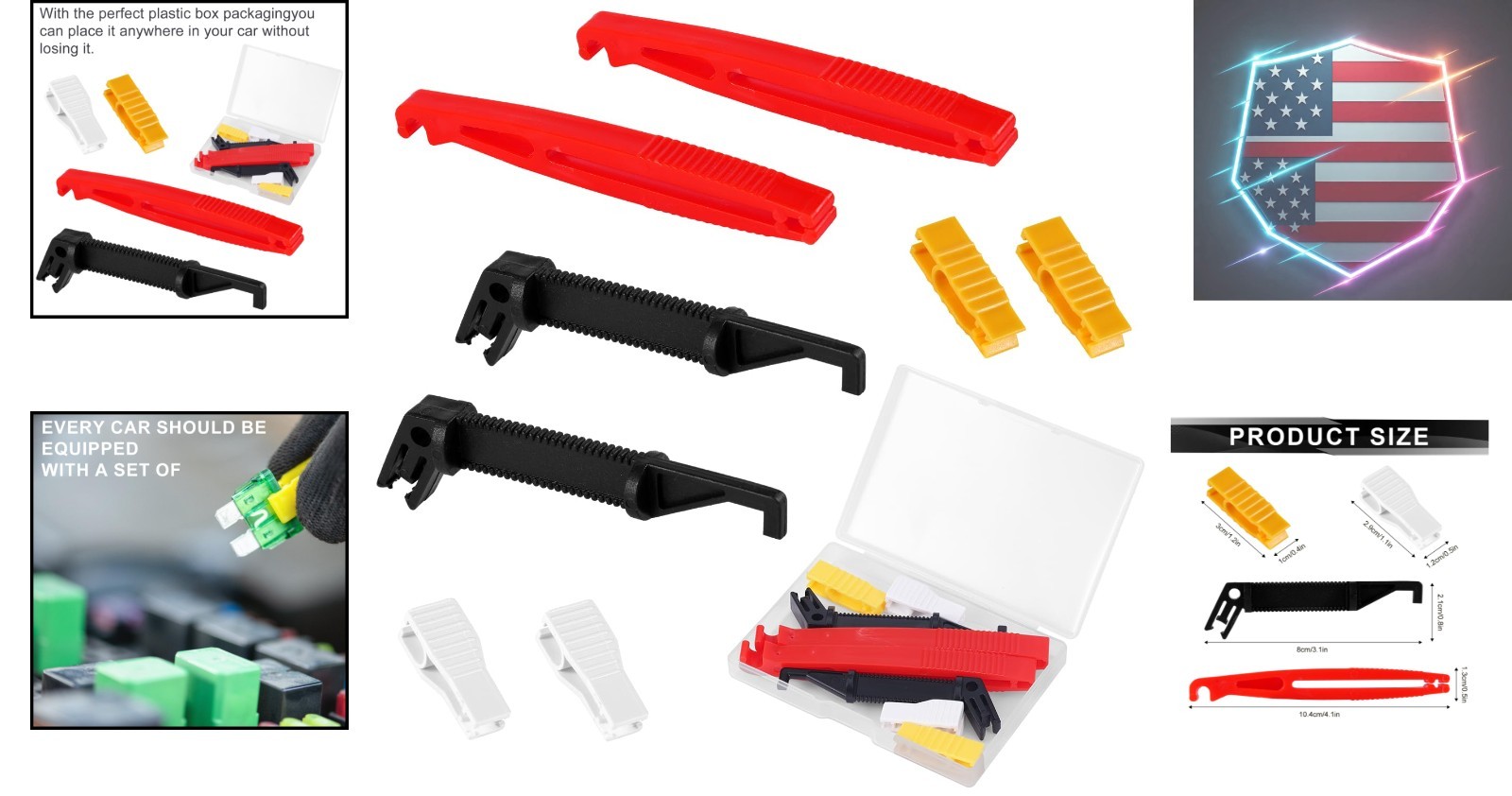 8pcs Fuse Puller, 4 Sizes Plastic Automotive Fuse Extractor, Insertion Remova…