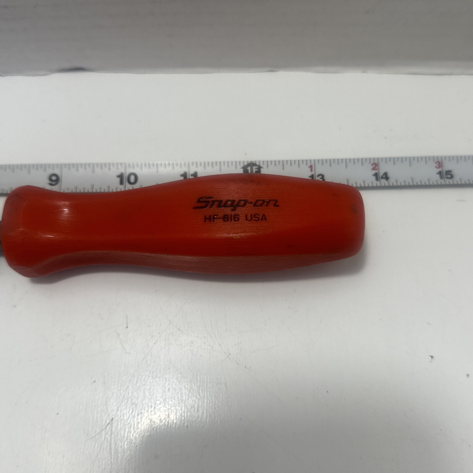 Snap On HF-616 Red Screw in Hard Handle Hand File Smooth USA EUC