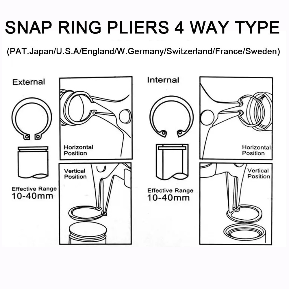2-In-1 Spring-loaded Plier Dual-purpose Snap Rings Mounting And Dismounting Tool
