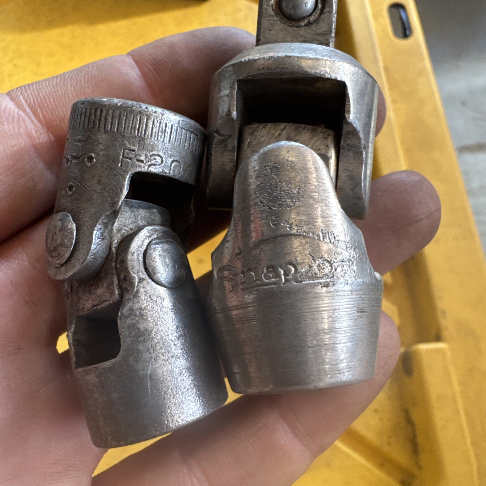 8 Vintage Snap-On 1/2″ Drive 6 & 12 Point Knurled Socket Underline Logo swivel