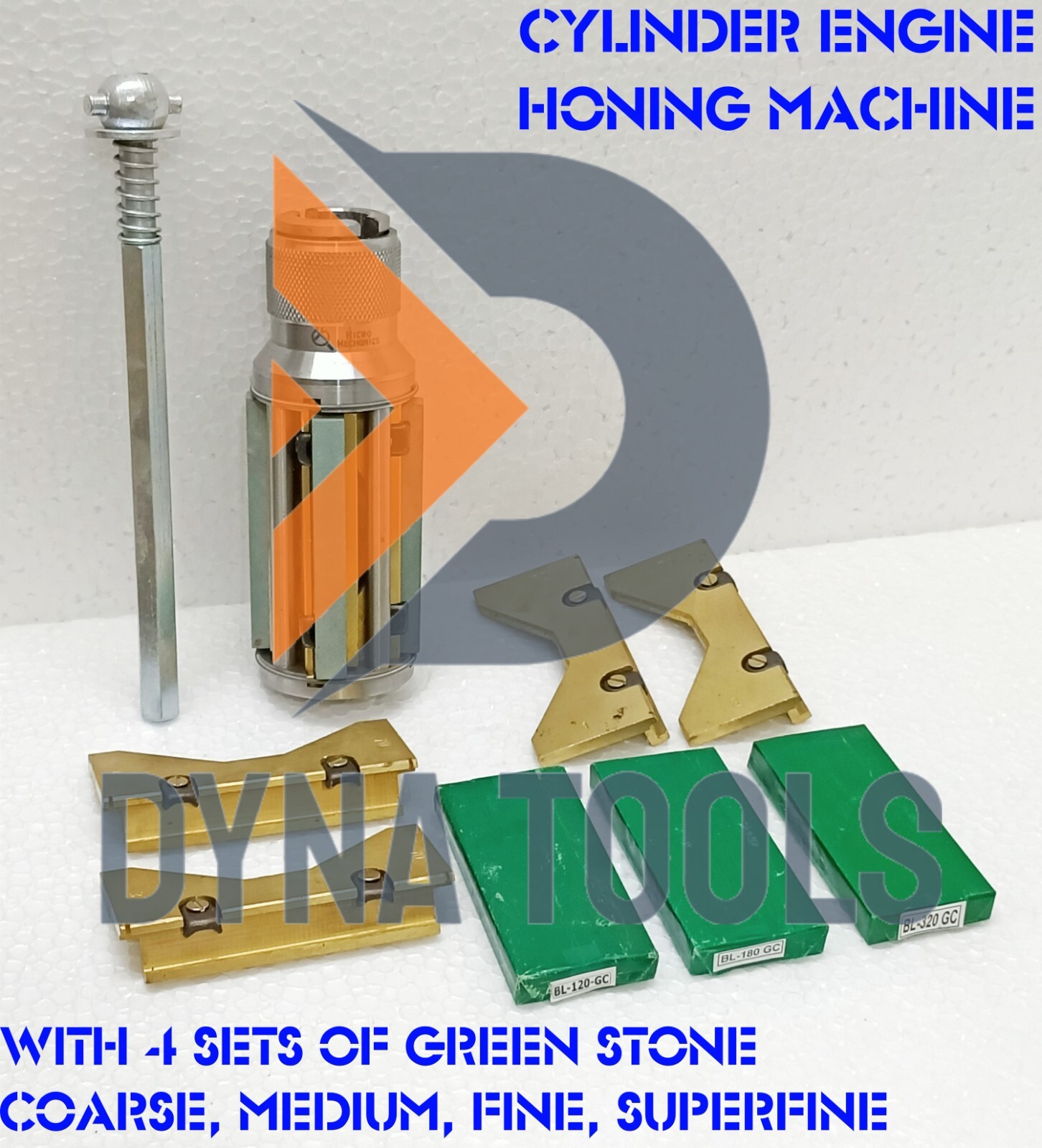 Cylinder Engine Hone Kit 3-1/2″ To 6-1/2″ Honing Machine + 4x Grit Green Stones
