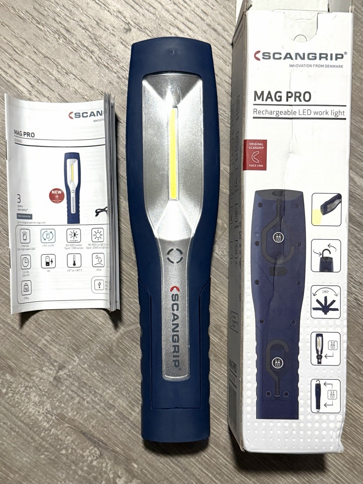 Scangrip Mag Pro Hand Lamp LED 600 Lumen Light High Peformance Adjustable Bright