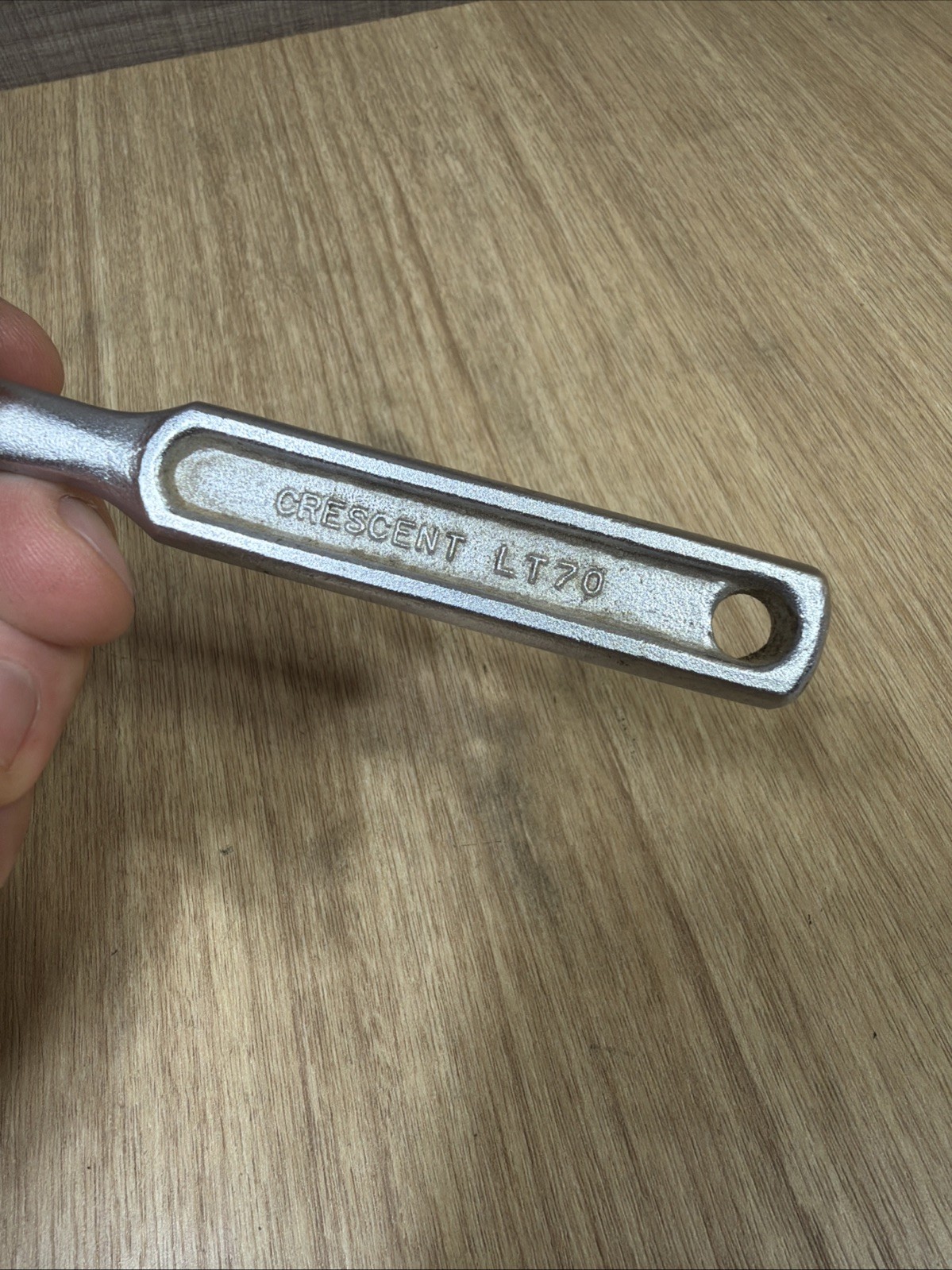 Vintage Crescent 3/8″ Drive 7.5″ Long Socket Ratchet Model LT70 Made USA Used