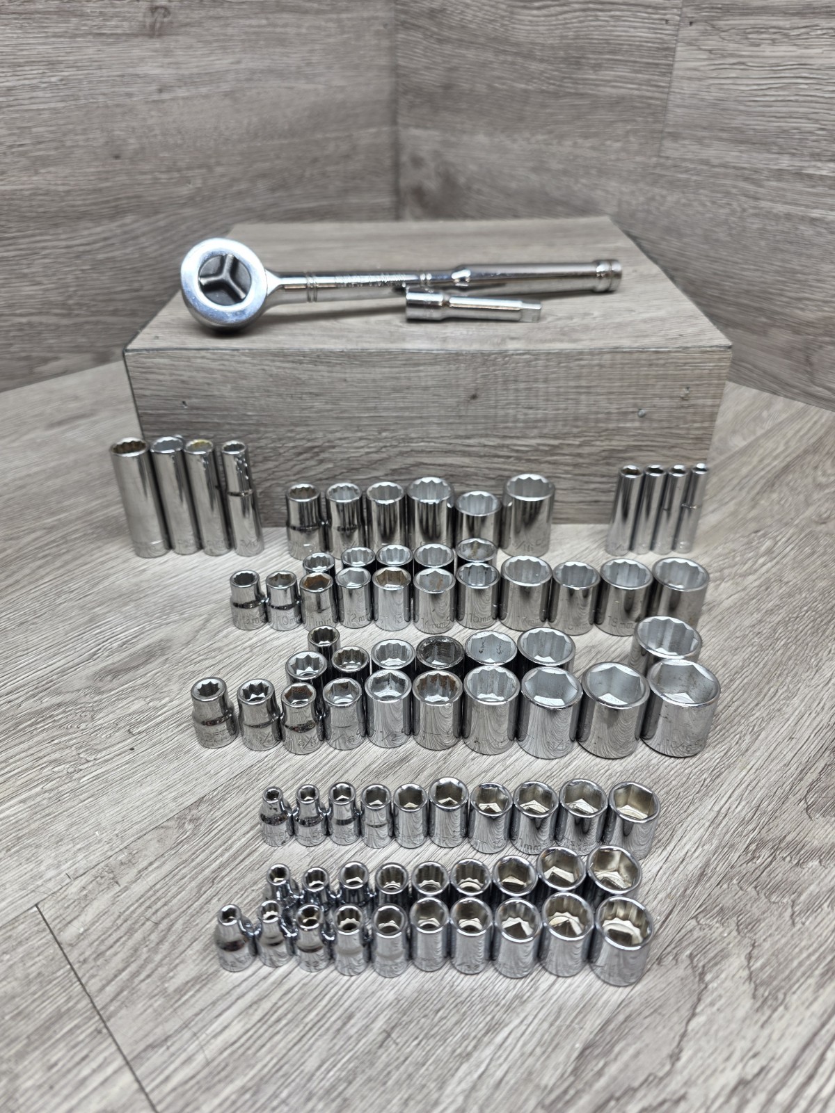 Craftsman USA Mixed Lot of 77 Sockets Various Sizes Automotive Tools Socket