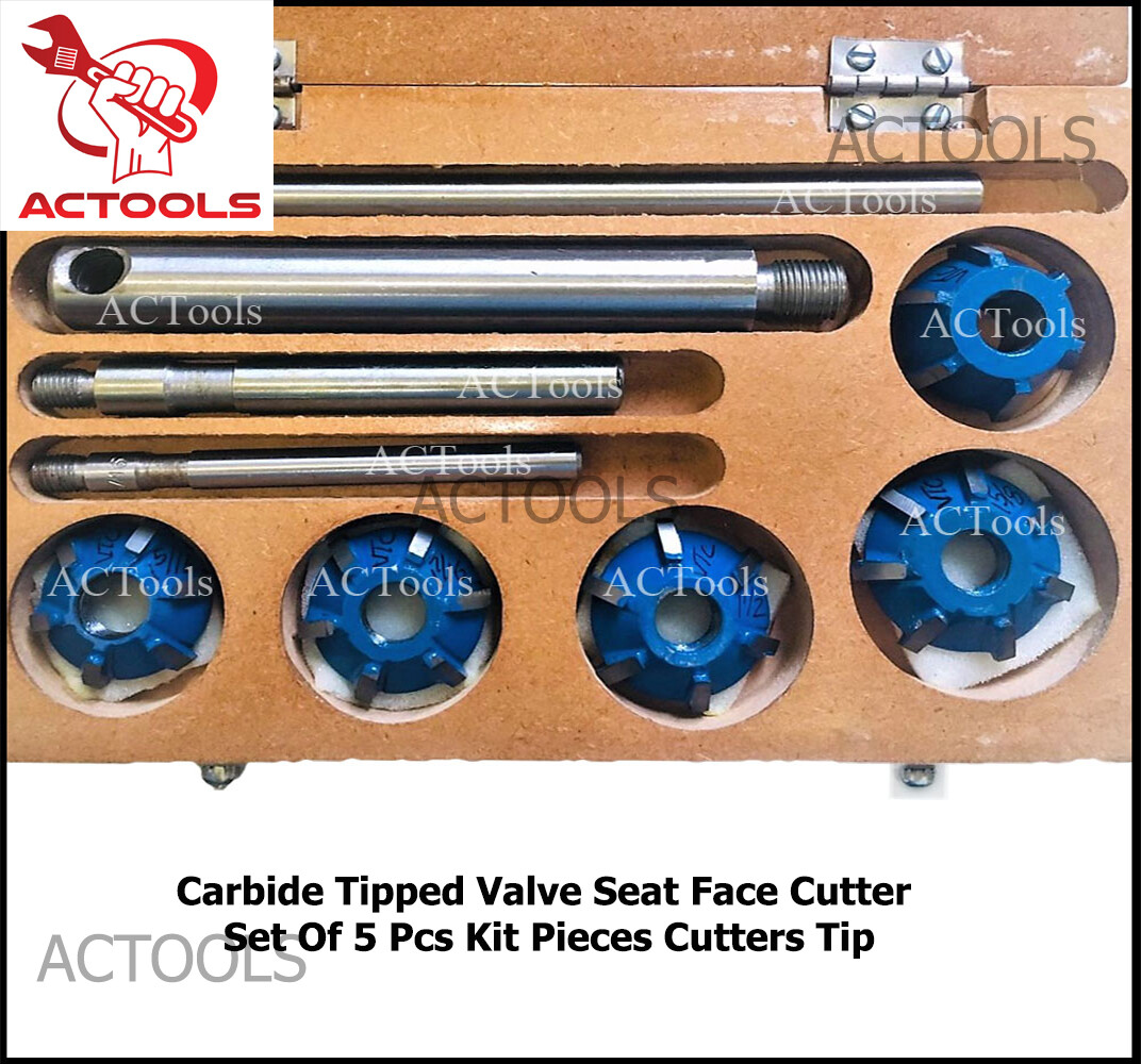 New Carbide Tipped Valve Seat Face Cutter Set Of 5 Pcs Kit Cutters Tip USA