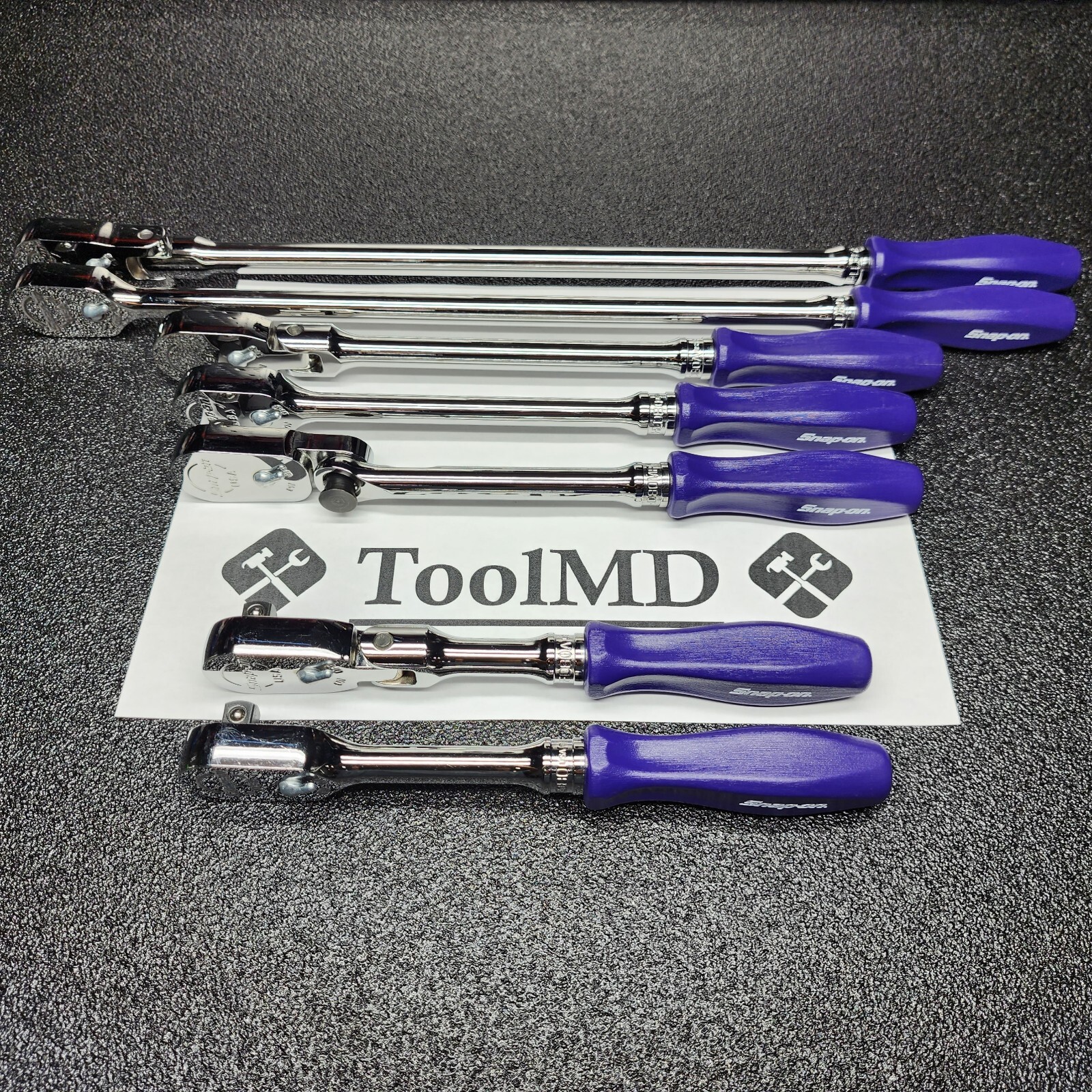 Snap-on Tools NEW 7pc DARK PURPLE Hard Handle 3/8″ Drive Fixed Flex Ratchet Set