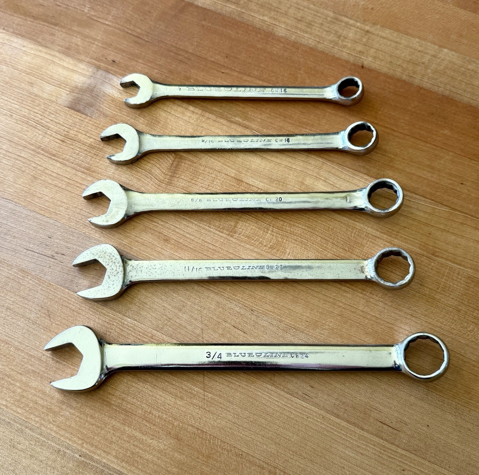 Blue Line Wrench Set 5 PCS SAE CW 16 18 20 23 24