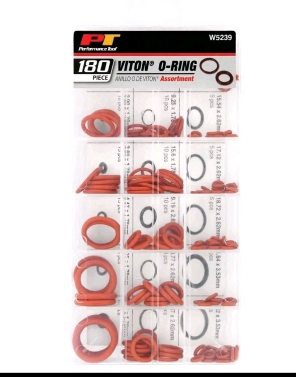 Performance Tool W5239 180 Piece Viton O-Ring Assortment