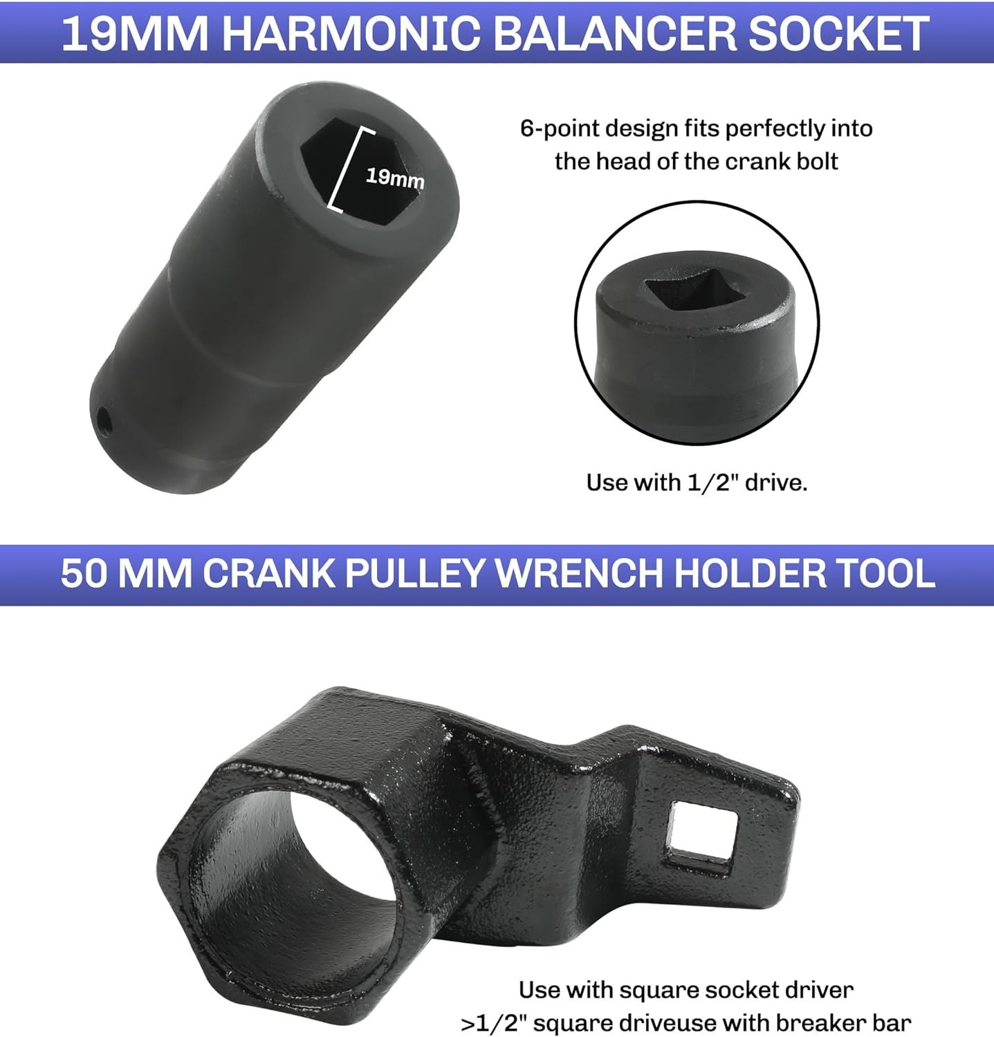 Crankshaft Pulley Removal Tool,Automotive Tool,Car Accessories Weighted Socke…