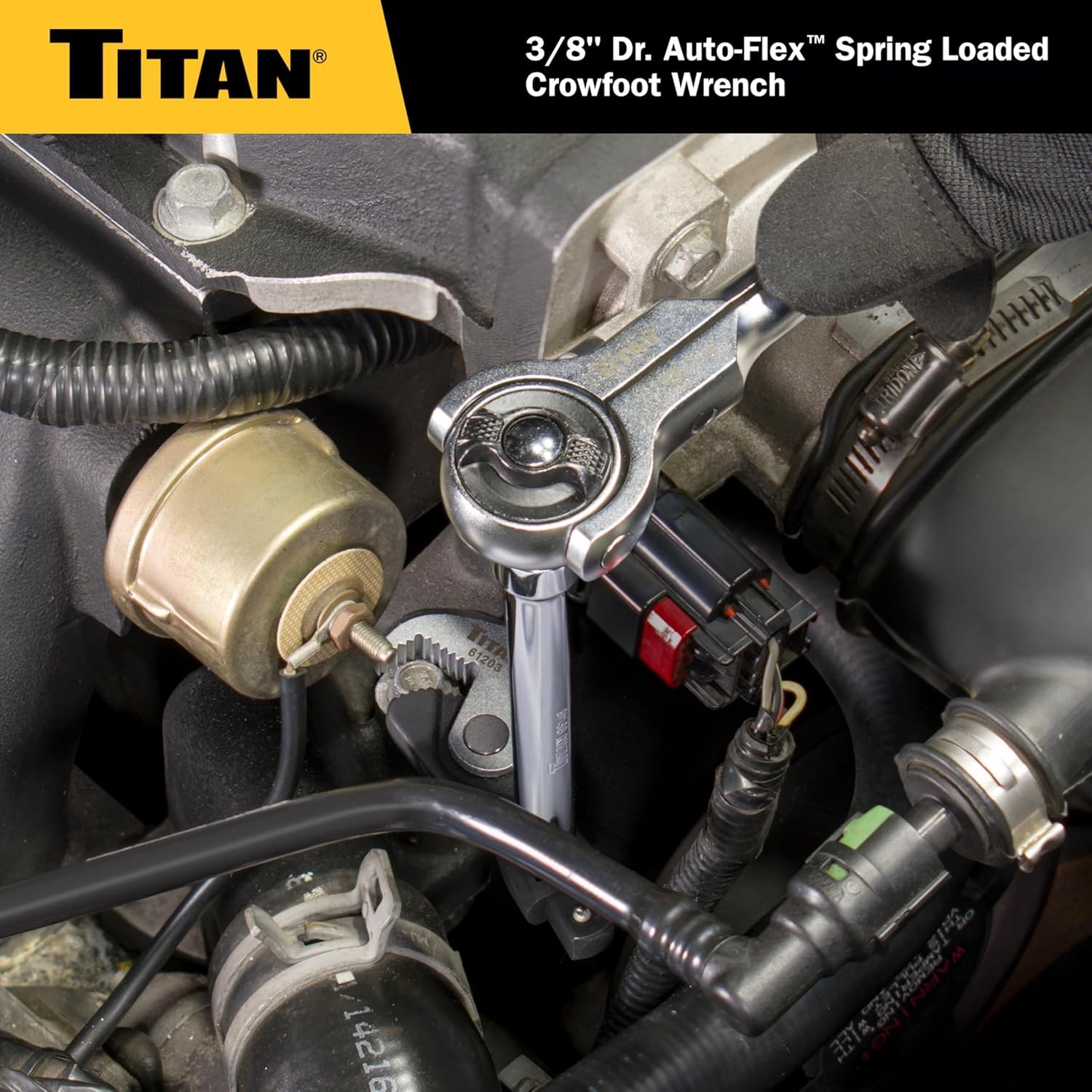Titan 61203 3/8-Inch Drive Auto Flex Spring-Loaded Crowfoot Wrench