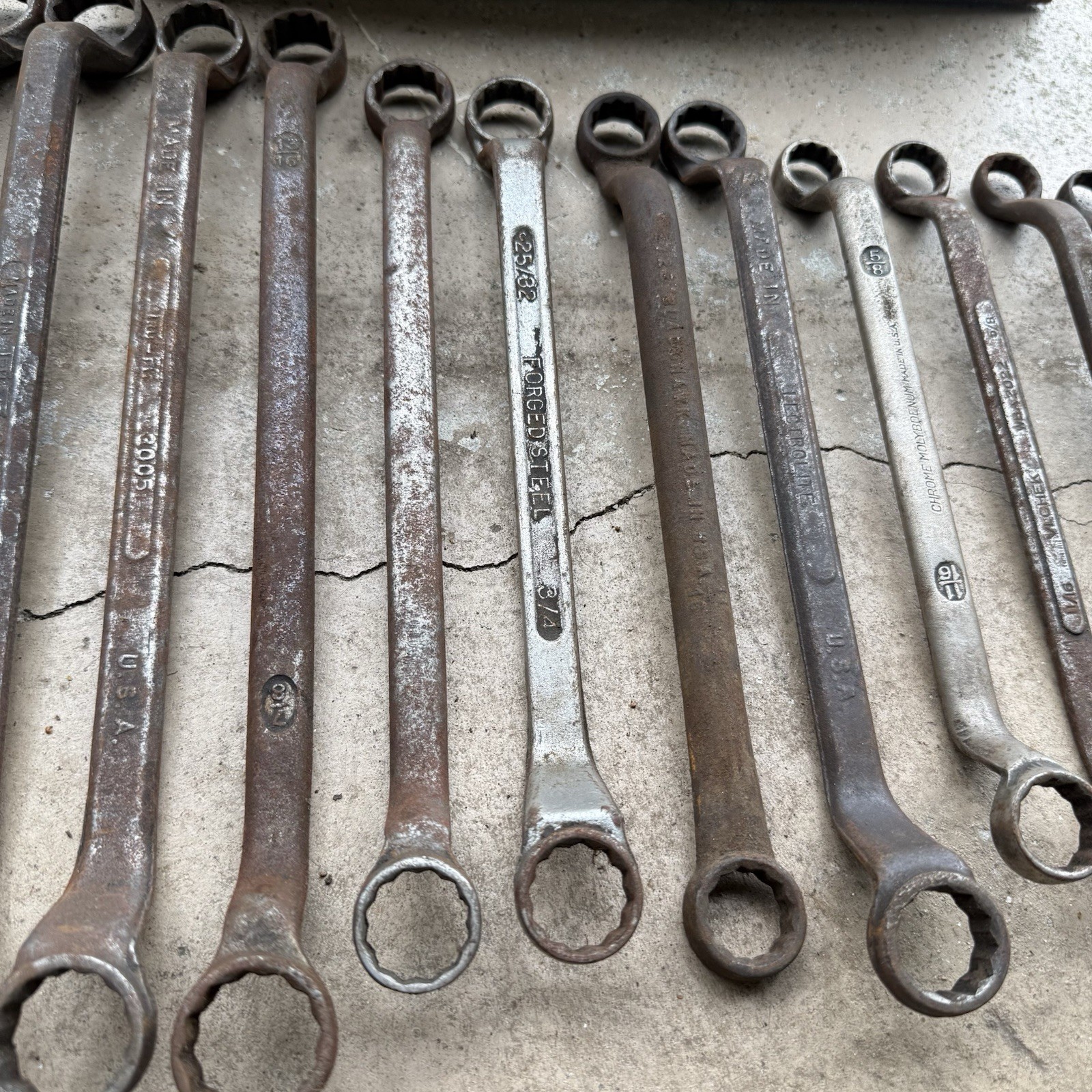 Vintage Offset Box End Wrenches (Lot Of 22) Various Brands & Sizes – Made In USA
