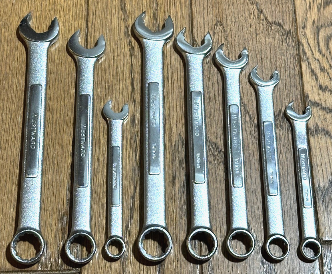 Westward Tools Wrench Set Speed Ratchet Open End Combo Lot 12 Point Offset Box
