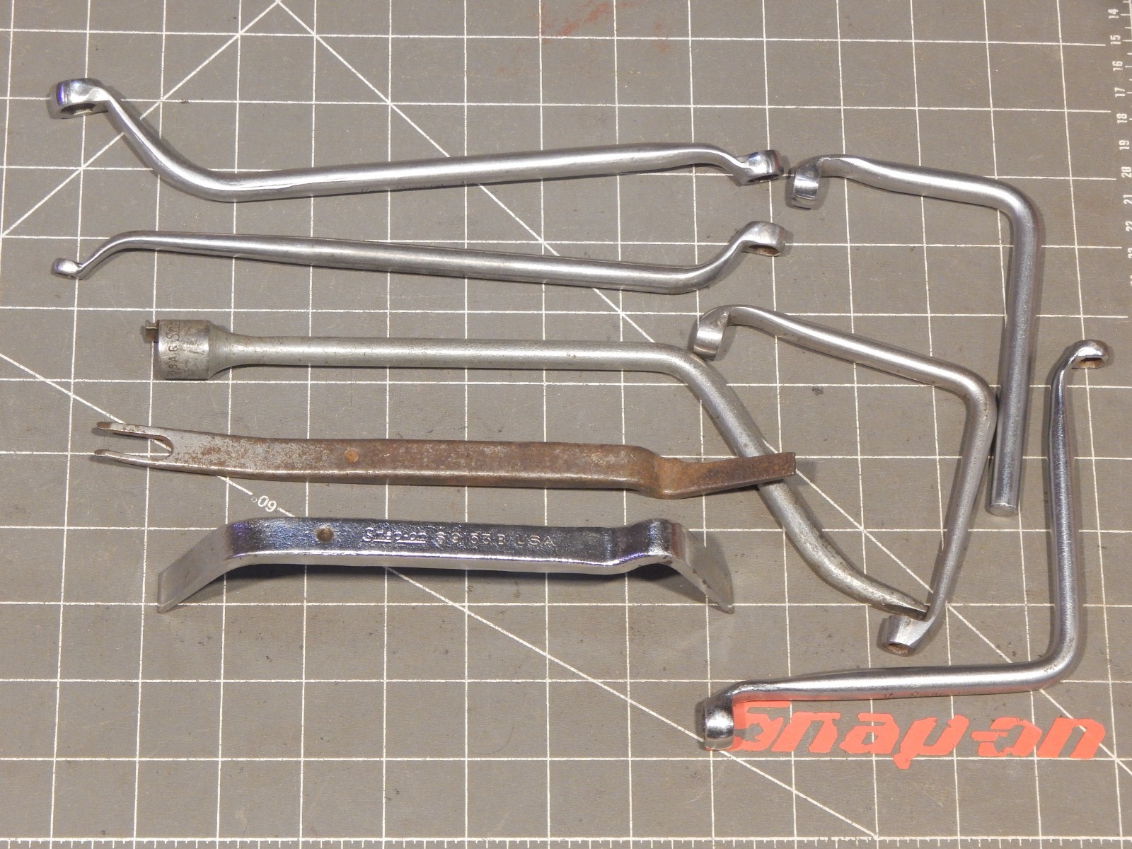 Snap On 8Pc Brake Service Tool Set Specialty Wrench 1/4 3/8 7/16 B1458 S8184