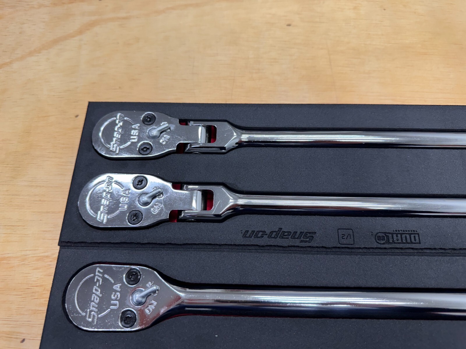 Snap-on Tools USA NEW 6pc 1/2″ Drive Chrome Fixed & Flex Head Ratchet Foam Sets