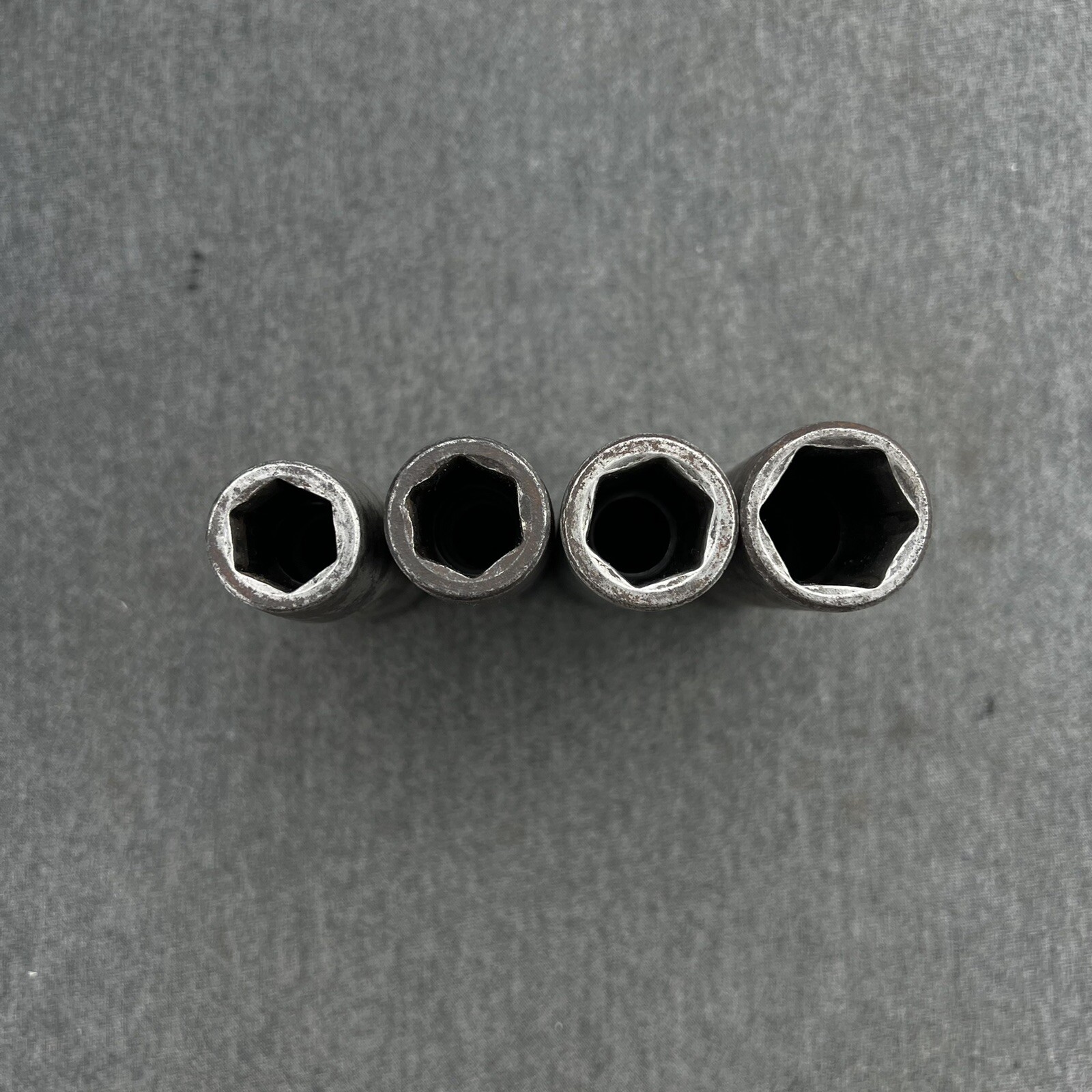 Husky 1/2” Drive Deep 6 Point Metric Impact Socket Set 4 Piece 13,14,15,18mm USA