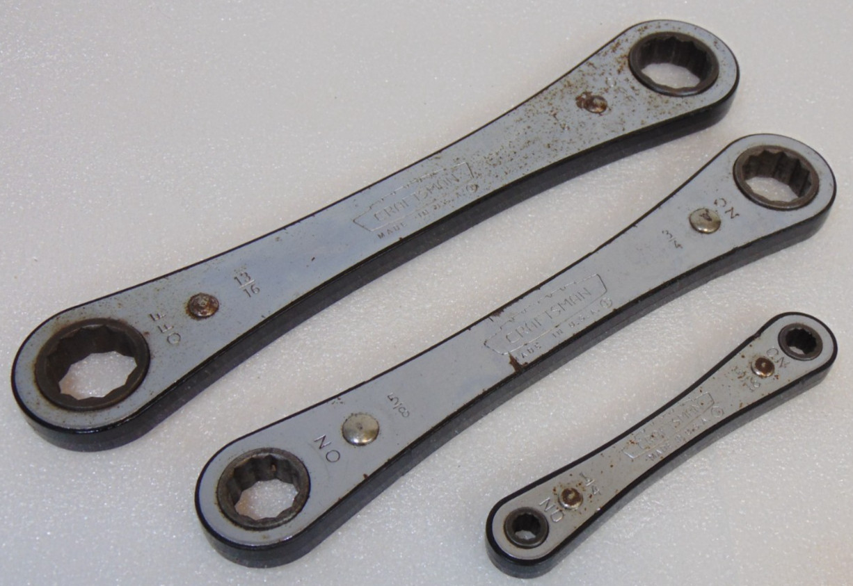 Craftsman Double Box End Ratcheting SAE Wrench USA 1/4 5/16 5/8 3/4 13/16 7/8