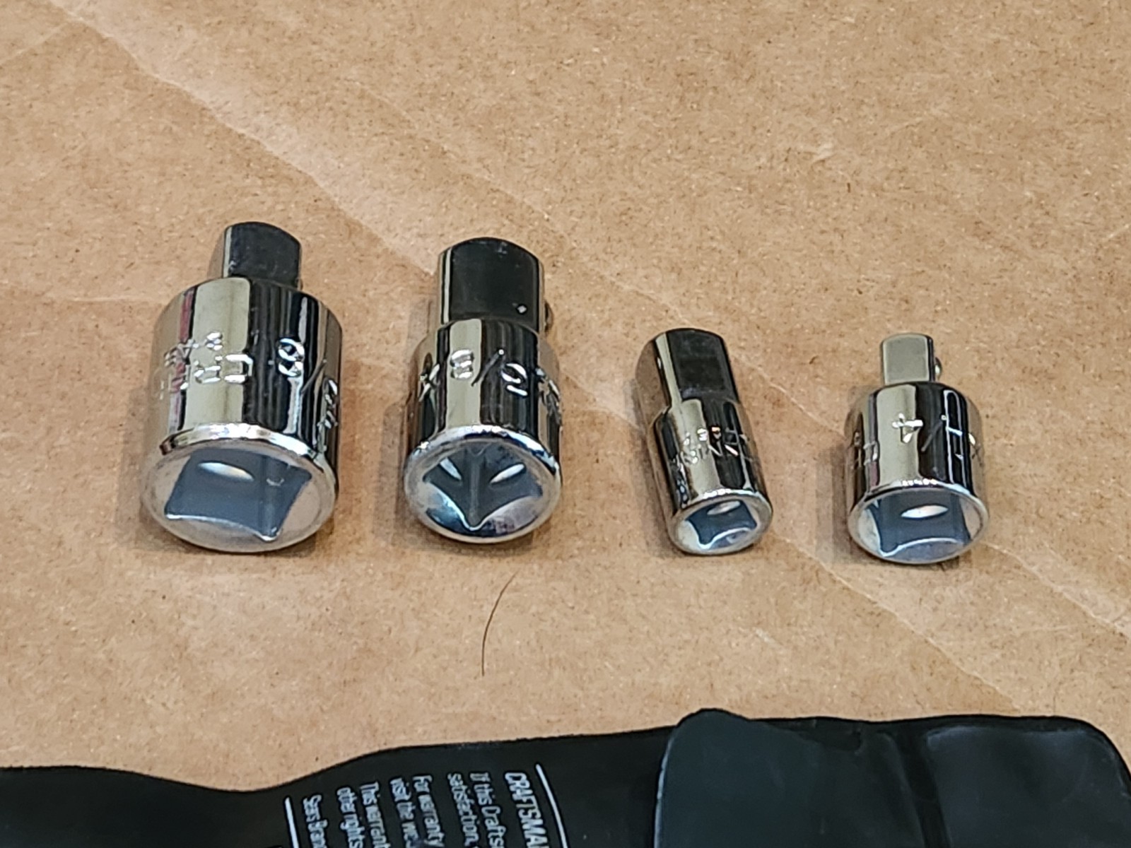 2009 NOS Craftsman 4-Piece Ratchet 1/4 3/8 1/2 Adapter Set w/ Pouch 94235 NEW