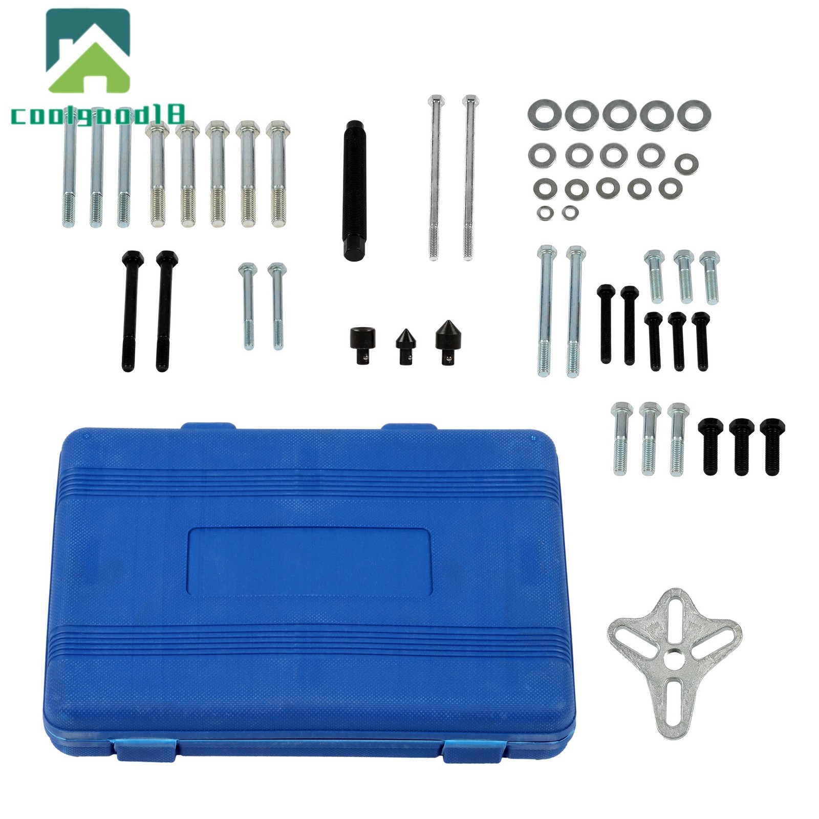 46 Pcs Harmonic Balancer Steering Wheel Puller Kit Comprehensive Flywheel Puller