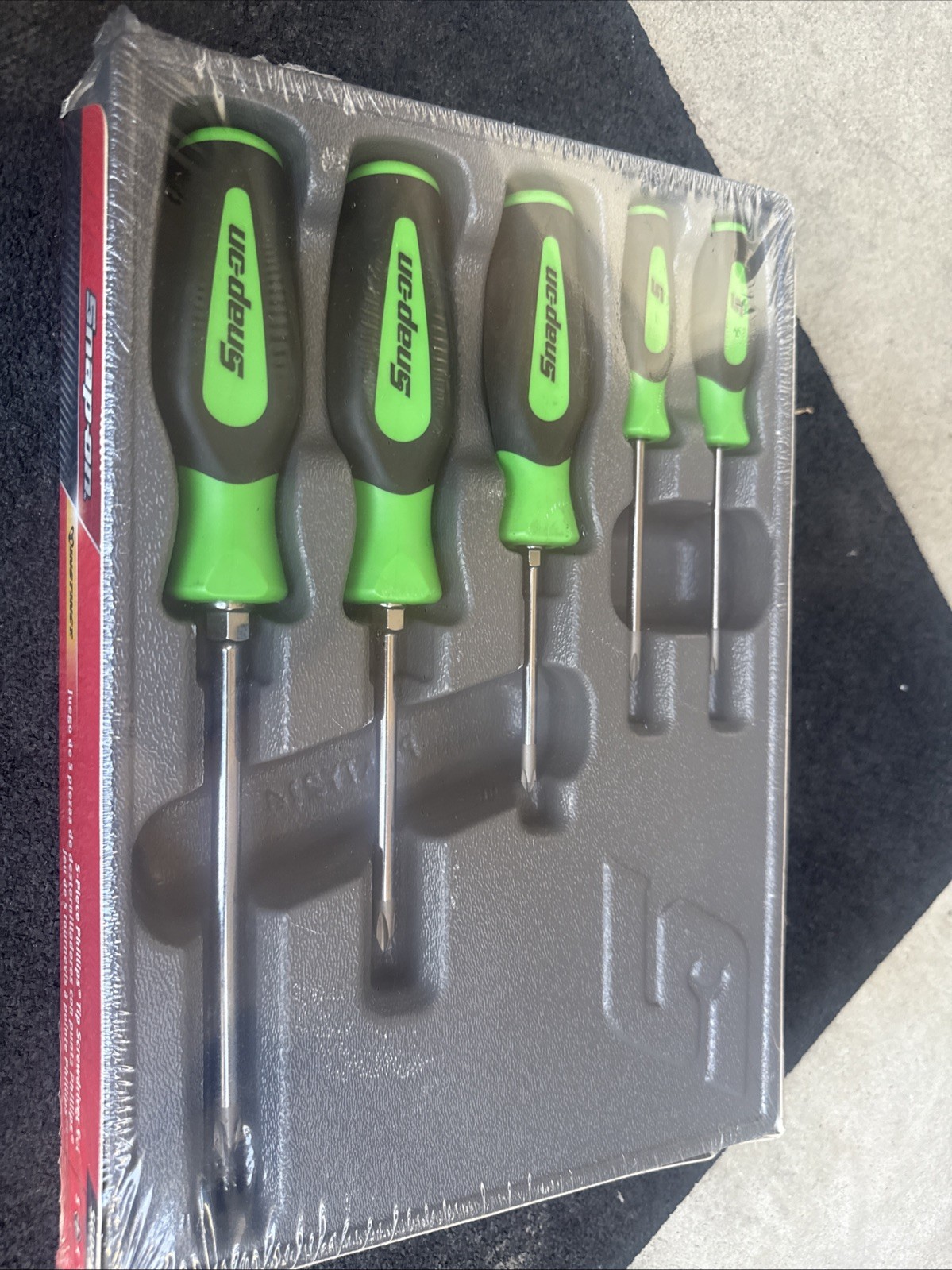 For Snap-on Tools 5pc GREEN Soft Grip ALL PHILLIPS TIP Screwdriver Set SGDP50BG