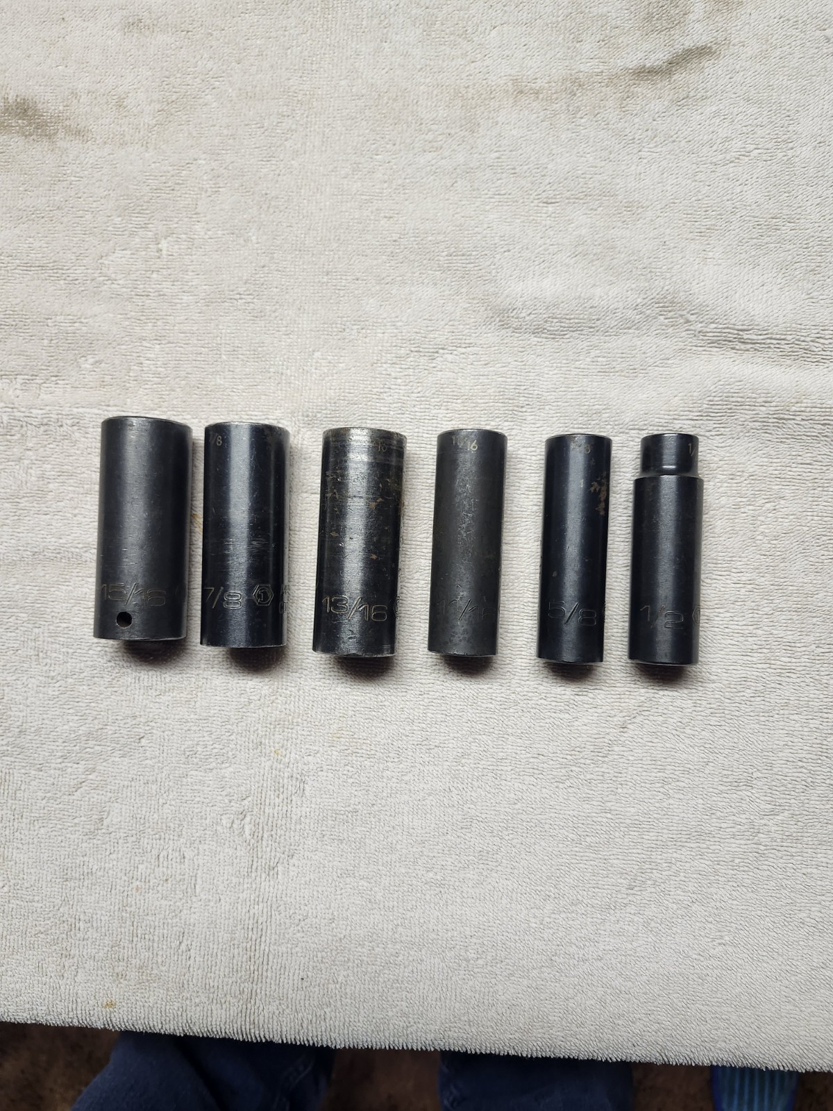 6 MATCO 1/2″ DR 6 POINT SAE IMPACT SOCKETS 15/16, 7/8, 13/16, 11/16, 5/8 & 1/2″