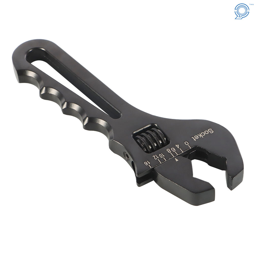 Black Adjustable Wrench Aluminum Tool Spanner for Hose End Fitting 3AN-16AN