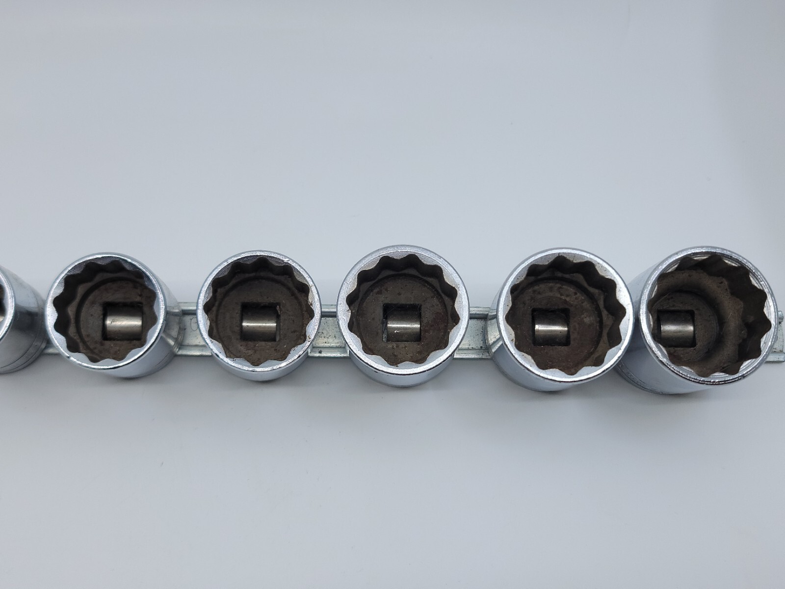 Snap On Tools 1/2″ Drive SW261-SW421 12 Point SAE Shallow Socket 9Pcs USA