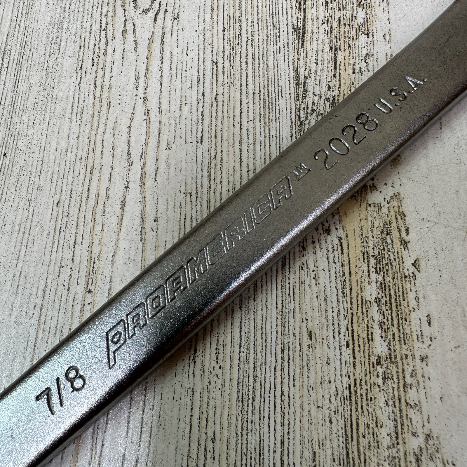 7/8″ Proamerica 12 Point Combination Wrench 2028 USA SAE 11″ Long Matte Finish