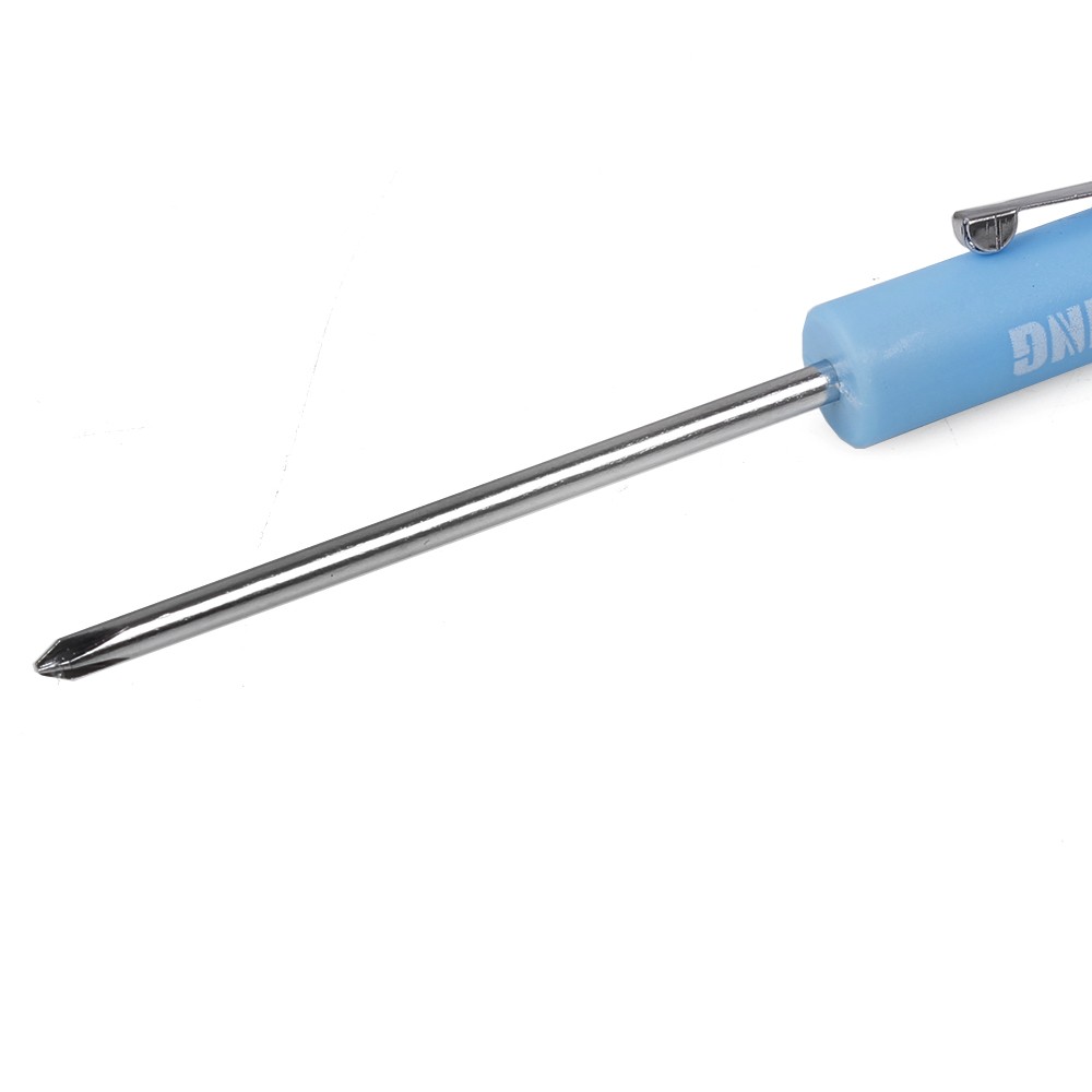 100x Blue Mini Pocket Screwdriver Flap Tip+Magnet and Clip Phillips Slotted Flat