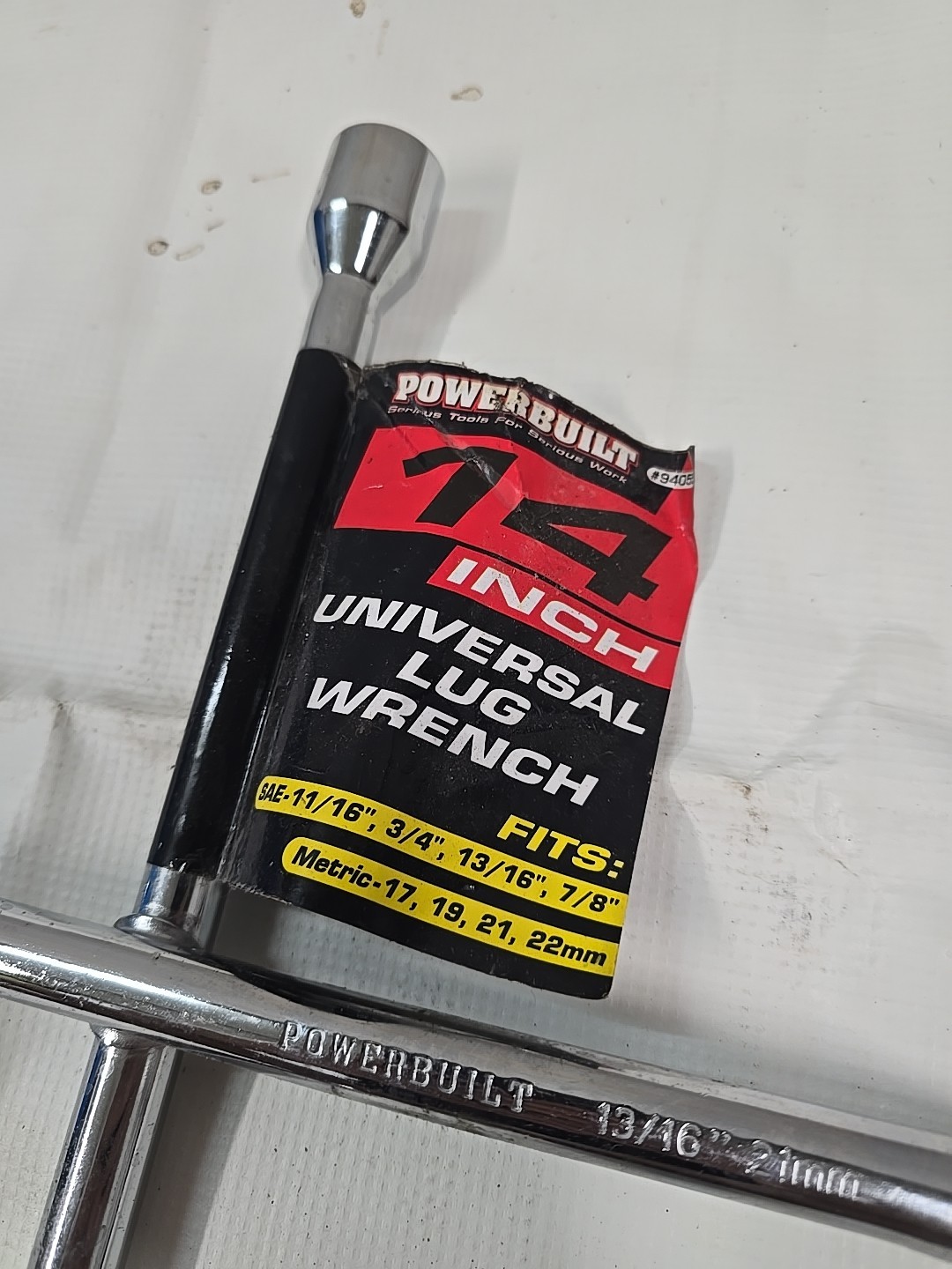 Power Built Universal 4 Way Lug Wrench 14 In. Automotive Tools Chrome Steel