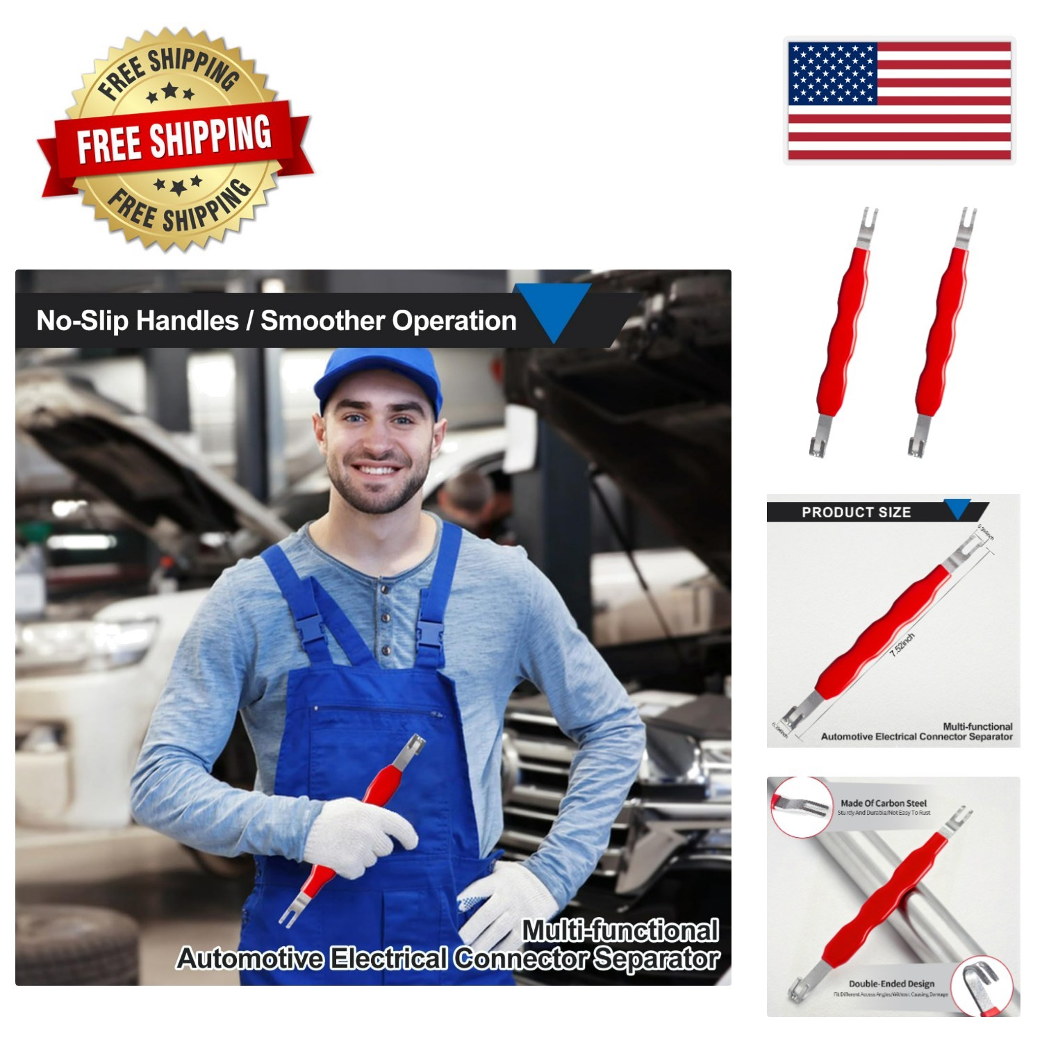 Universal Electrical Connector Removal Tool – 2 Pieces with Soft Grip Handle